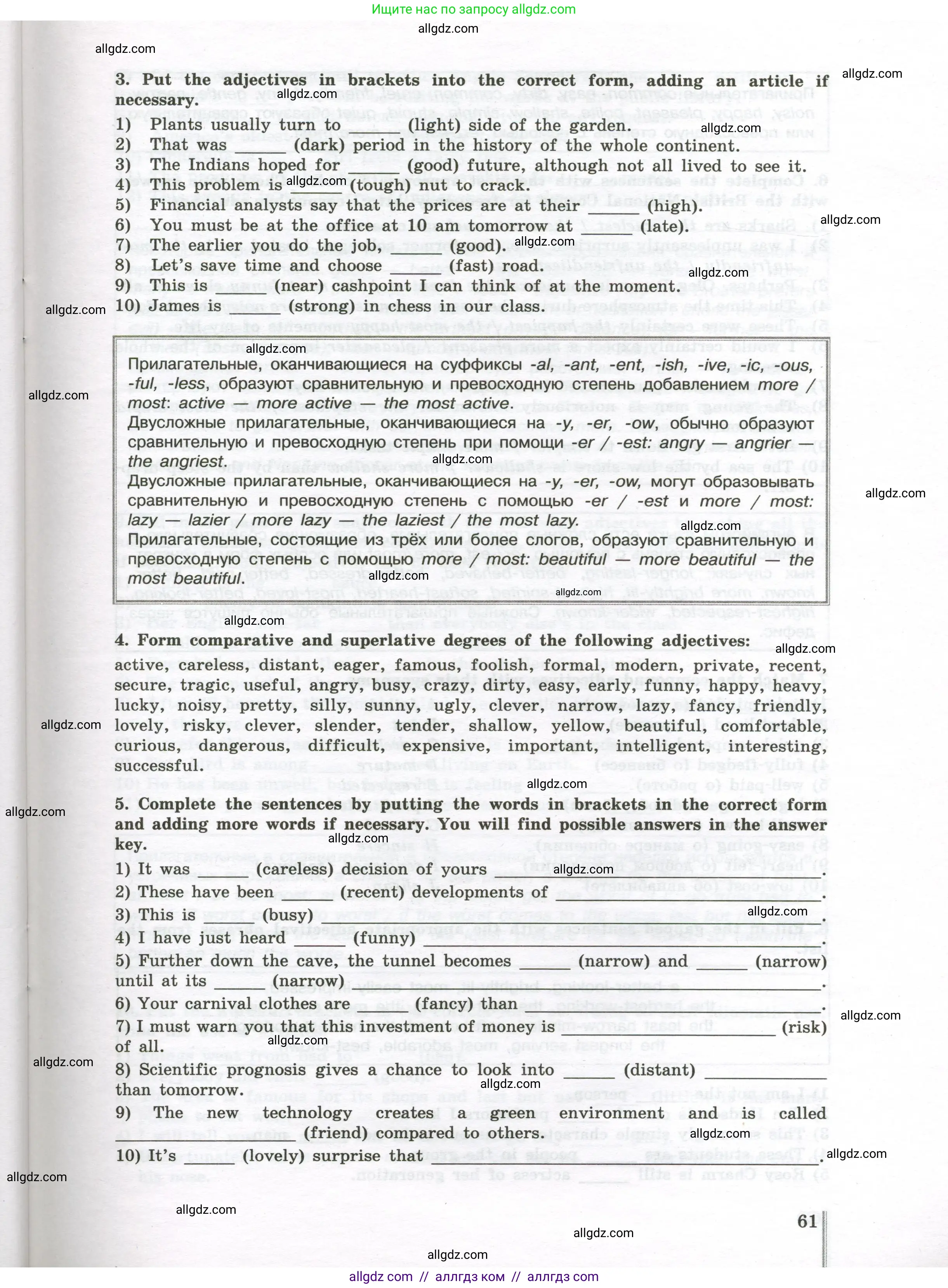 Английский язык (english), 10 класс сборник грамматических упражнений, автор: Мильруд Радислав Петрович (Millrood Radislav), издательство Просвещение, Москва, 2019, белого цвета, страница 61