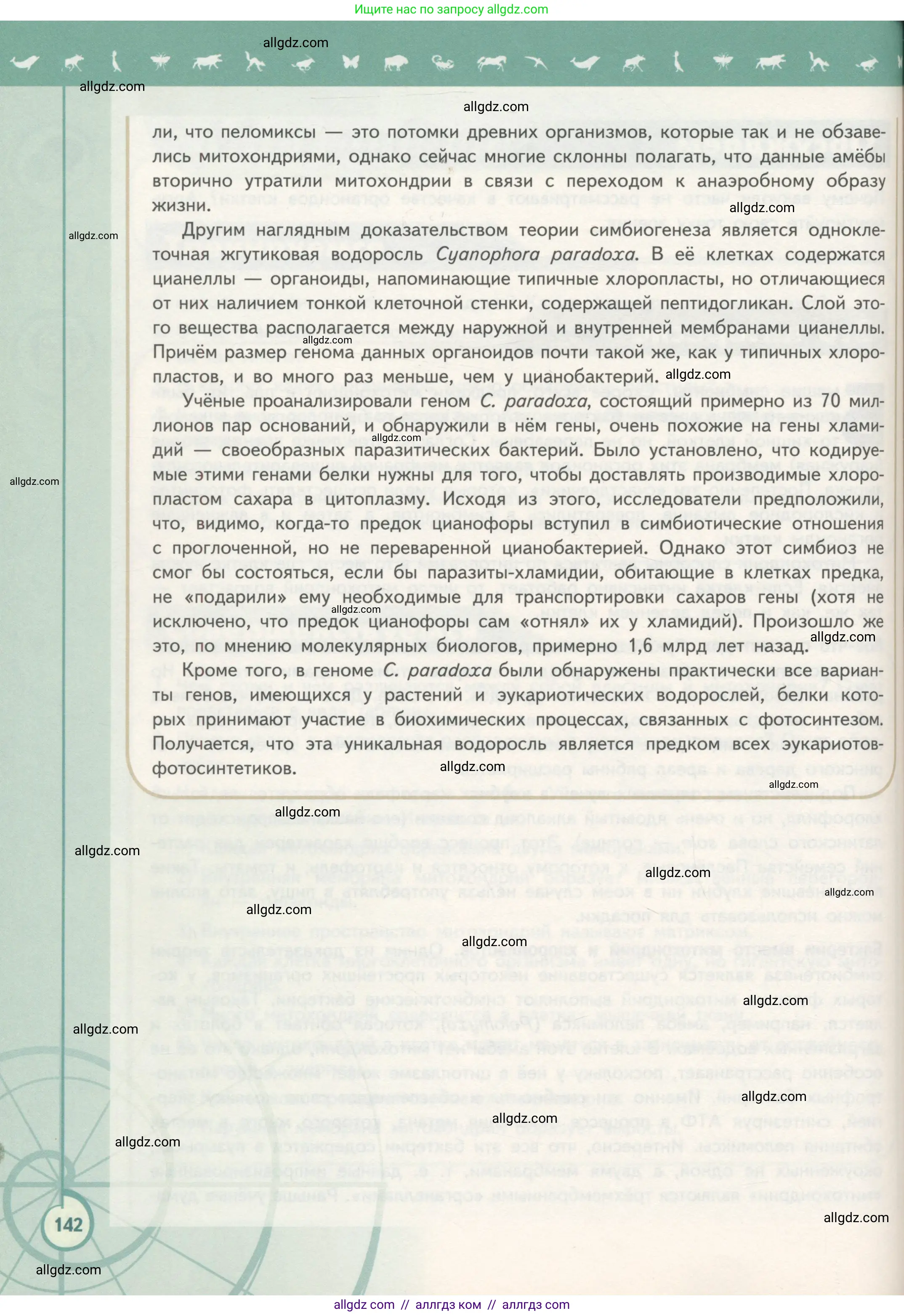Биология, 10 класс Учебник, авторы: Пасечник Владимир Васильевич, Каменский Андрей Александрович, Рубцов Александр Михайлович, Швецов Глеб Геннадьевич, Гапонюк Зоя Георгиевна, издательство Просвещение, Москва, 2018, зелёного цвета, страница 142
