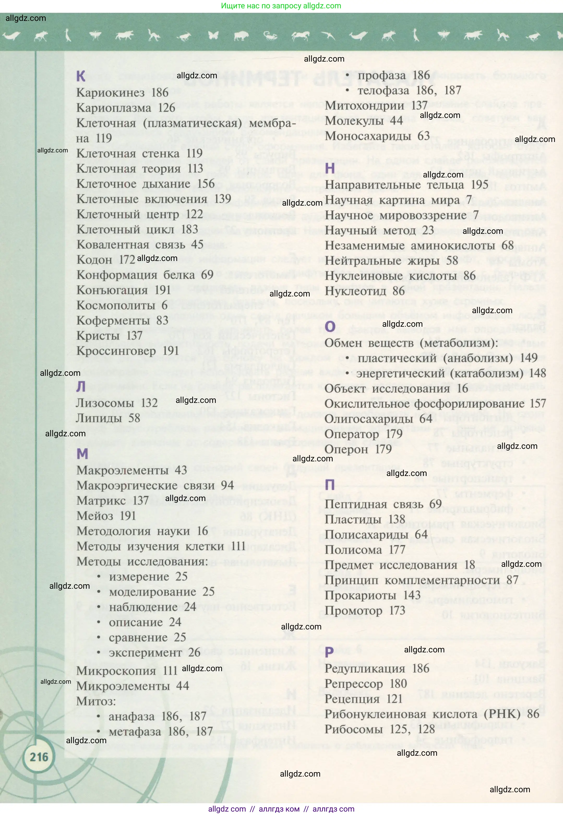 Биология, 10 класс Учебник, авторы: Пасечник Владимир Васильевич, Каменский Андрей Александрович, Рубцов Александр Михайлович, Швецов Глеб Геннадьевич, Гапонюк Зоя Георгиевна, издательство Просвещение, Москва, 2018, зелёного цвета, страница 216