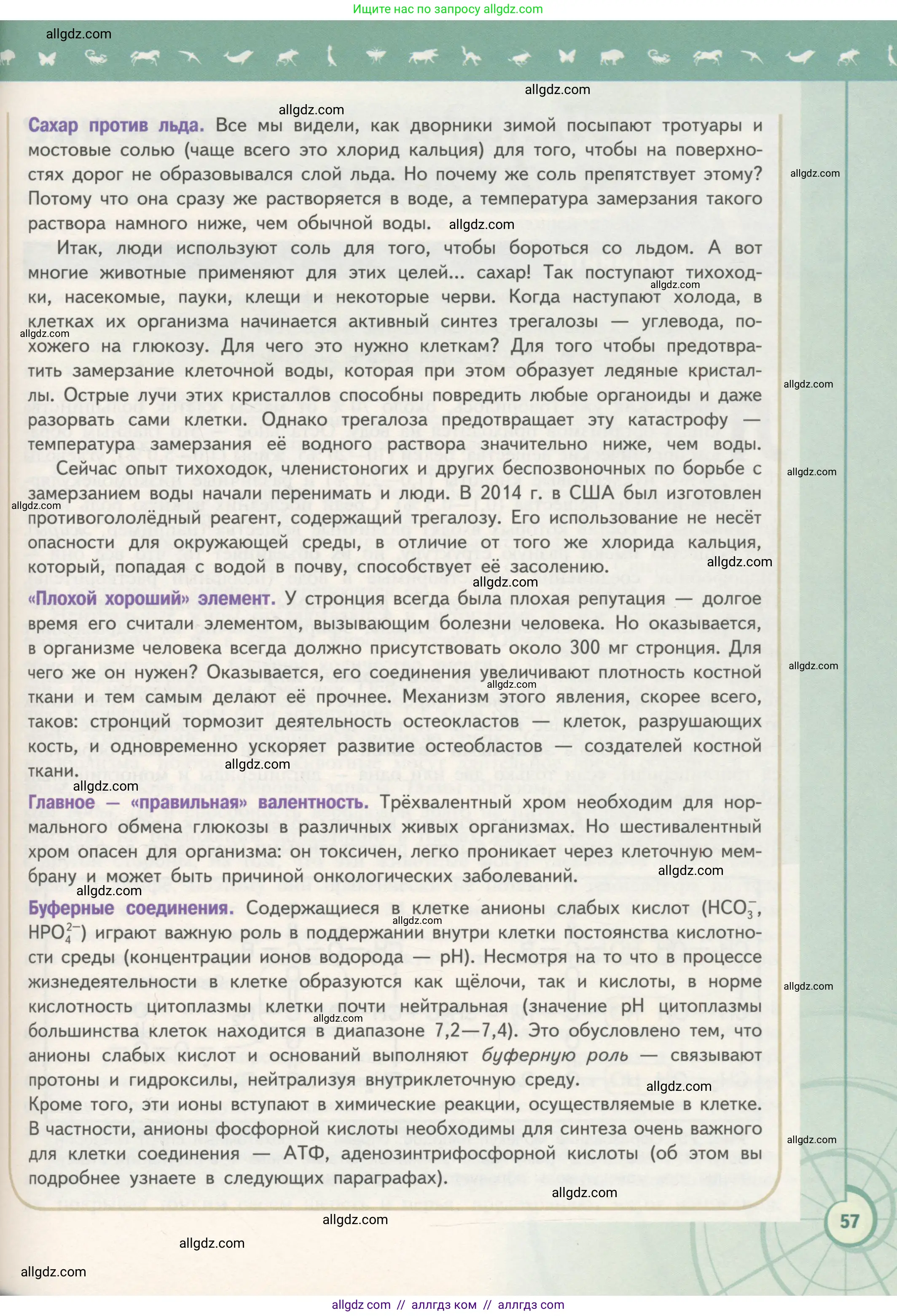 Биология, 10 класс Учебник, авторы: Пасечник Владимир Васильевич, Каменский Андрей Александрович, Рубцов Александр Михайлович, Швецов Глеб Геннадьевич, Гапонюк Зоя Георгиевна, издательство Просвещение, Москва, 2018, зелёного цвета, страница 57