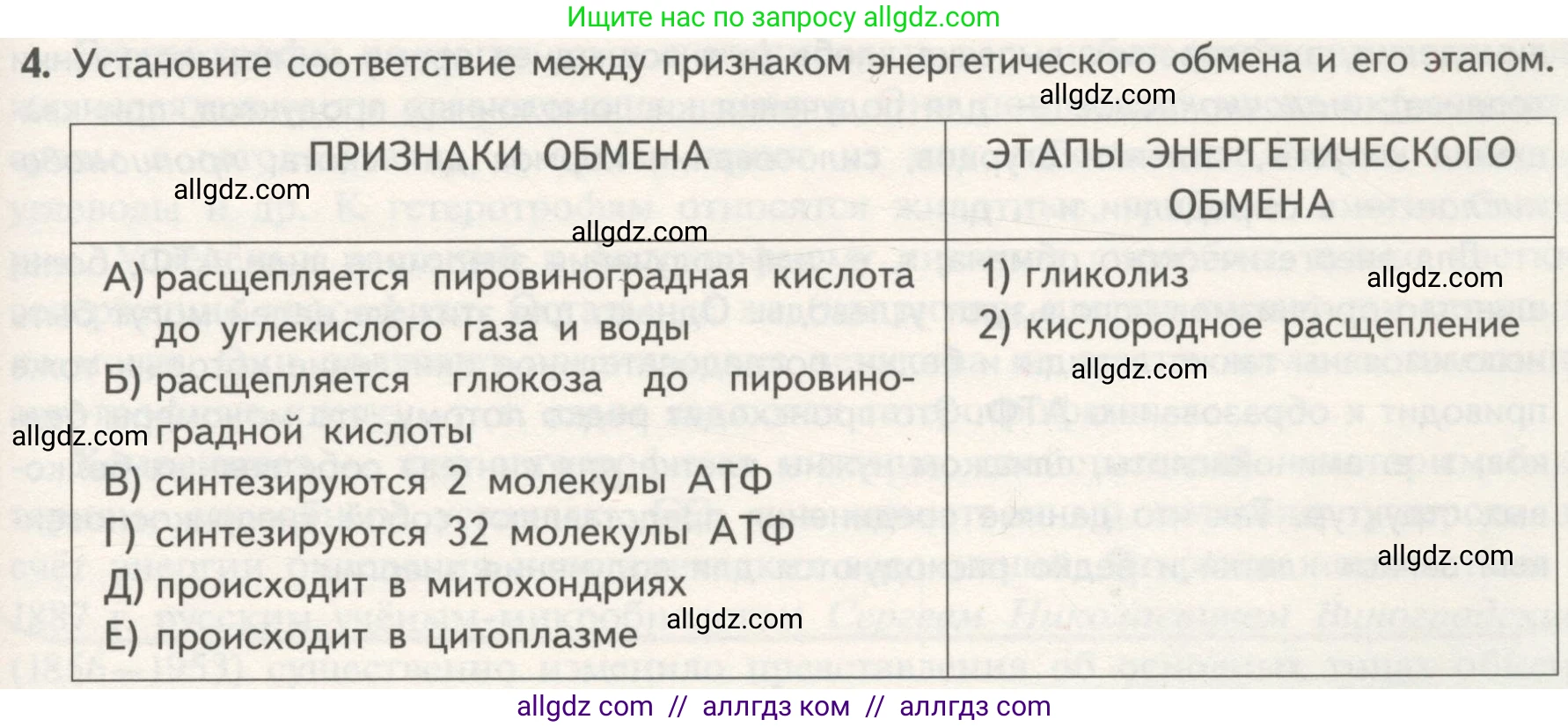 Биология, 10 класс Учебник, авторы: Пасечник Владимир Васильевич, Каменский Андрей Александрович, Рубцов Александр Михайлович, Швецов Глеб Геннадьевич, Гапонюк Зоя Георгиевна, издательство Просвещение, Москва, 2018, зелёного цвета, страница 159, номер 4, Условие