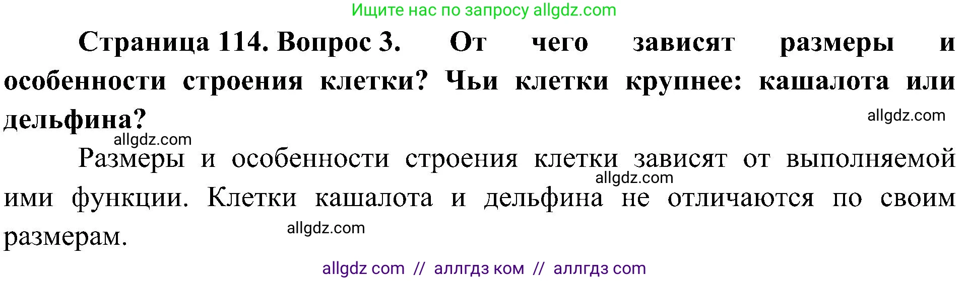 Биология, 10 класс Учебник, авторы: Пасечник Владимир Васильевич, Каменский Андрей Александрович, Рубцов Александр Михайлович, Швецов Глеб Геннадьевич, Гапонюк Зоя Георгиевна, издательство Просвещение, Москва, 2018, зелёного цвета, страница 114, номер 3, Решение