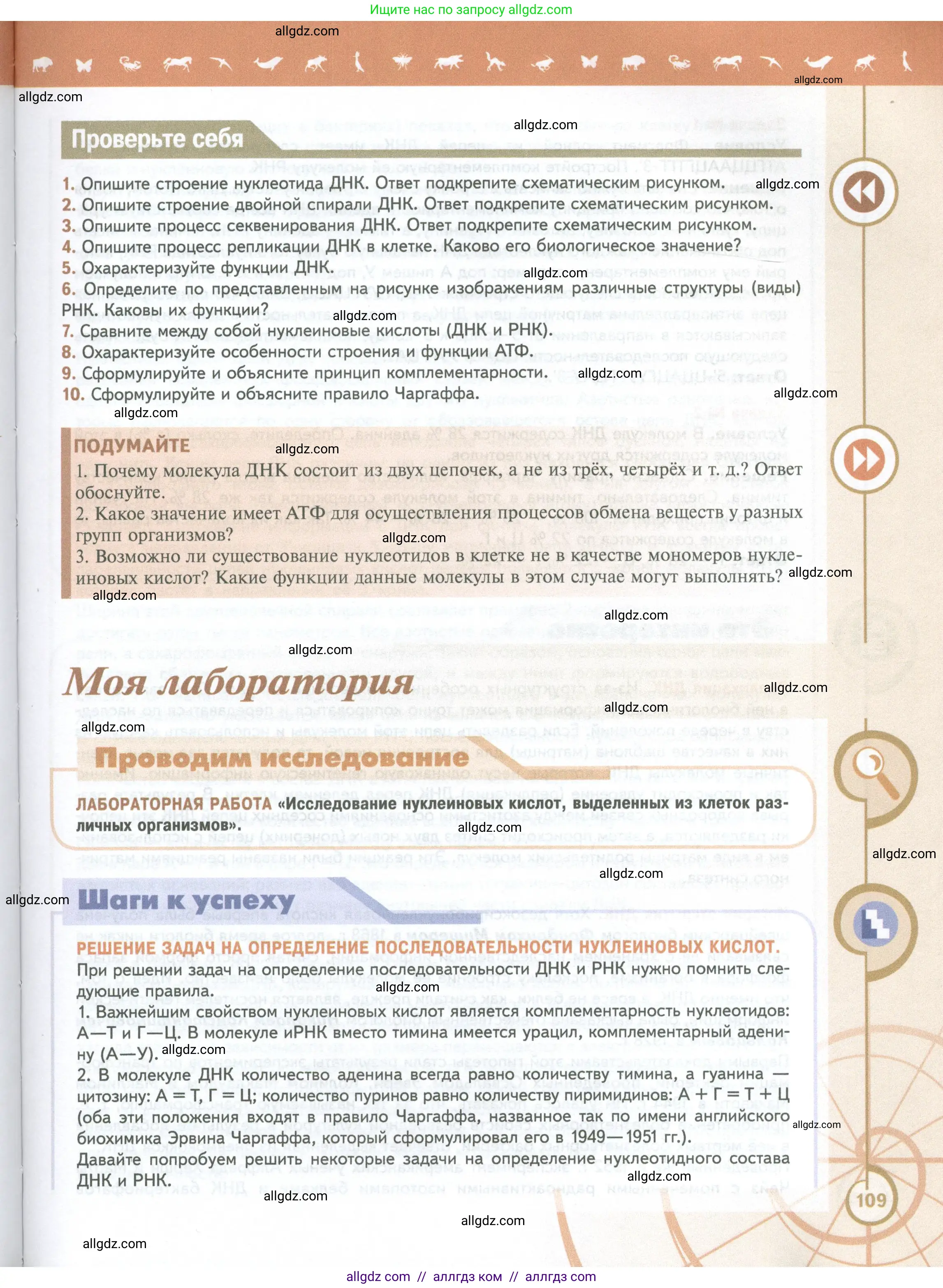 Биология, 10 класс Учебник, авторы: Пасечник Владимир Васильевич, Каменский Андрей Александрович, Рубцов Александр Михайлович, Швецов Глеб Геннадьевич, Абовян Леван Арташесович, Гапонюк Зоя Георгиевна, издательство Просвещение, Москва, 2024, коричневого цвета, Часть 1, страница 109