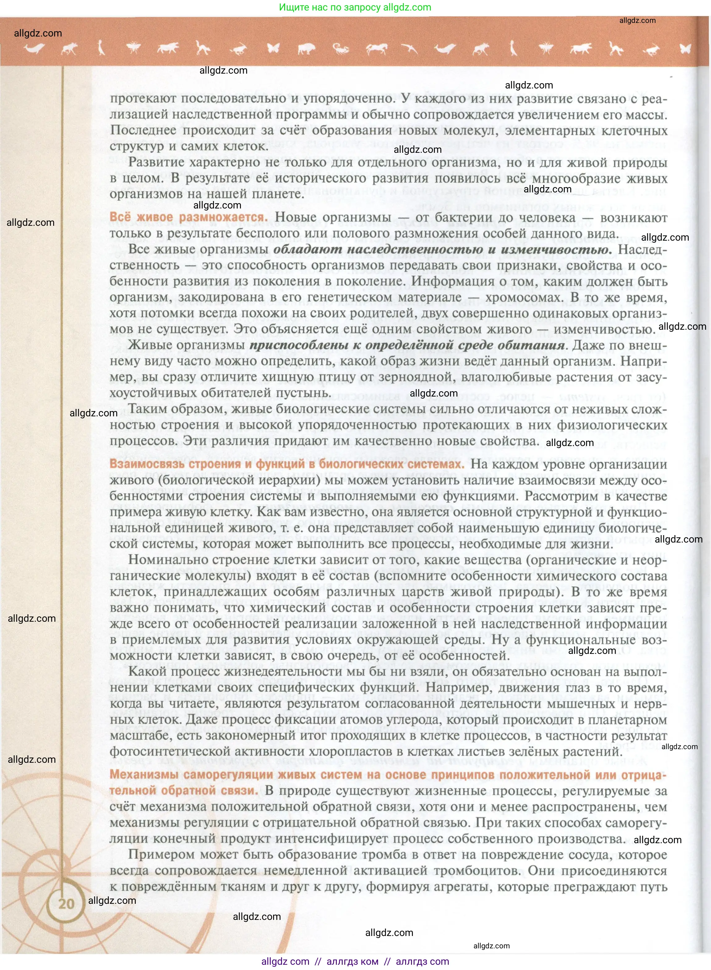 Биология, 10 класс Учебник, авторы: Пасечник Владимир Васильевич, Каменский Андрей Александрович, Рубцов Александр Михайлович, Швецов Глеб Геннадьевич, Абовян Леван Арташесович, Гапонюк Зоя Георгиевна, издательство Просвещение, Москва, 2024, коричневого цвета, страница 20