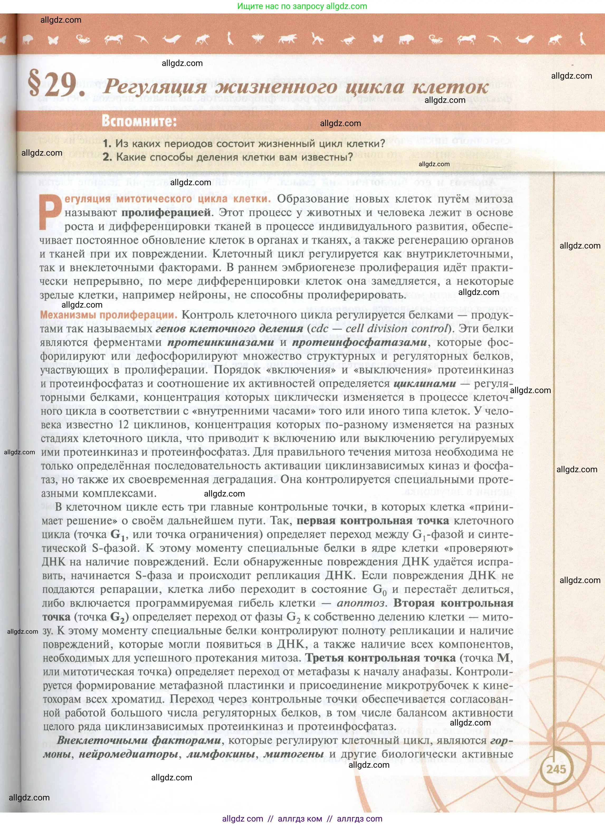 Биология, 10 класс Учебник, авторы: Пасечник Владимир Васильевич, Каменский Андрей Александрович, Рубцов Александр Михайлович, Швецов Глеб Геннадьевич, Абовян Леван Арташесович, Гапонюк Зоя Георгиевна, издательство Просвещение, Москва, 2024, коричневого цвета, Часть 1, страница 245