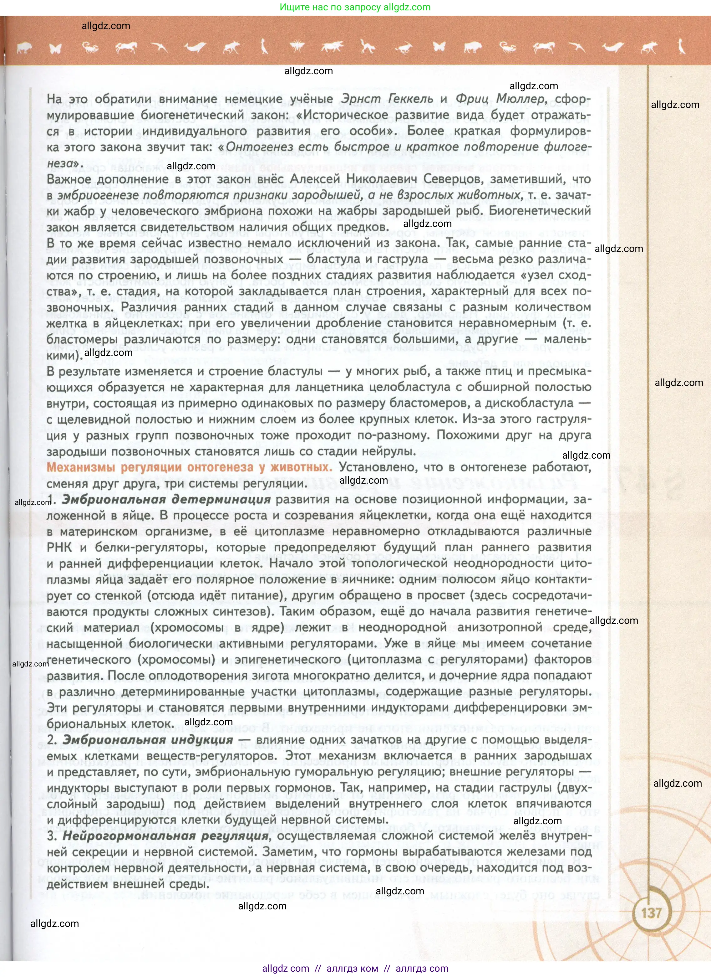 Биология, 10 класс Учебник, авторы: Пасечник Владимир Васильевич, Каменский Андрей Александрович, Рубцов Александр Михайлович, Швецов Глеб Геннадьевич, Абовян Леван Арташесович, Гапонюк Зоя Георгиевна, издательство Просвещение, Москва, 2024, коричневого цвета, страница 137