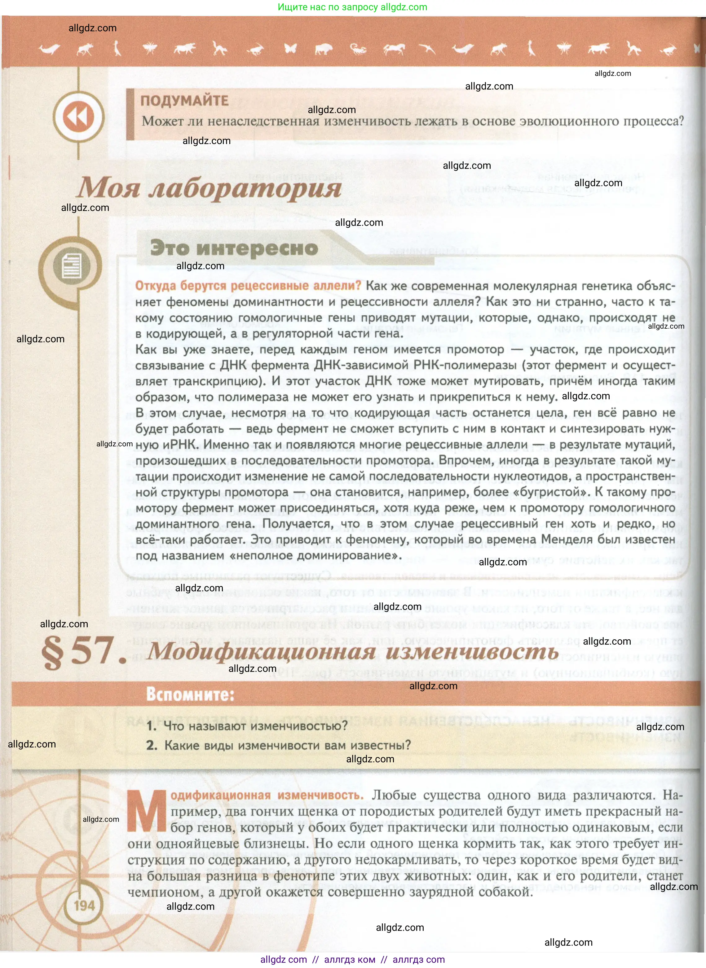 Биология, 10 класс Учебник, авторы: Пасечник Владимир Васильевич, Каменский Андрей Александрович, Рубцов Александр Михайлович, Швецов Глеб Геннадьевич, Абовян Леван Арташесович, Гапонюк Зоя Георгиевна, издательство Просвещение, Москва, 2024, коричневого цвета, Часть 2, страница 194