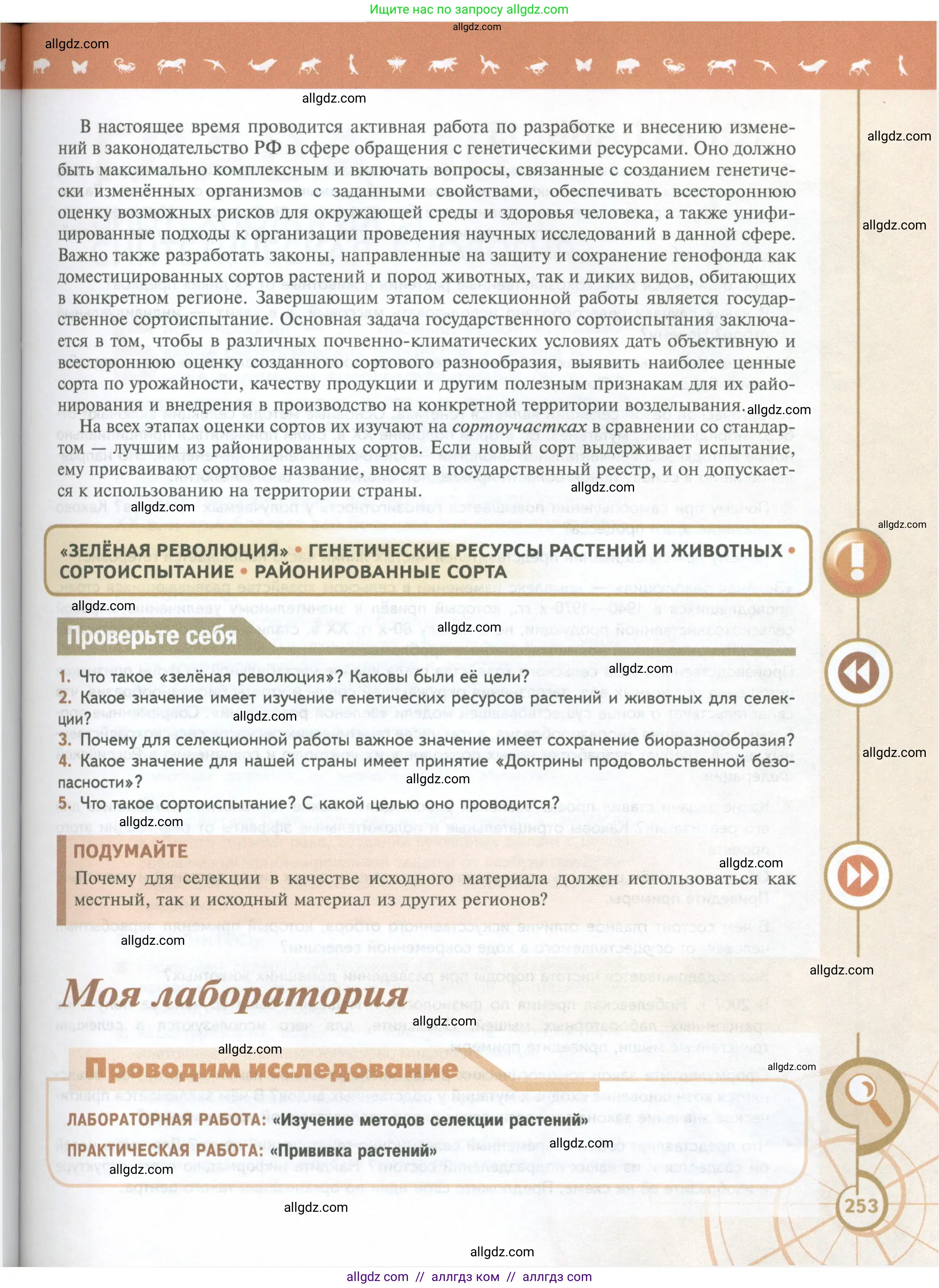 Биология, 10 класс Учебник, авторы: Пасечник Владимир Васильевич, Каменский Андрей Александрович, Рубцов Александр Михайлович, Швецов Глеб Геннадьевич, Абовян Леван Арташесович, Гапонюк Зоя Георгиевна, издательство Просвещение, Москва, 2024, коричневого цвета, Часть 2, страница 253