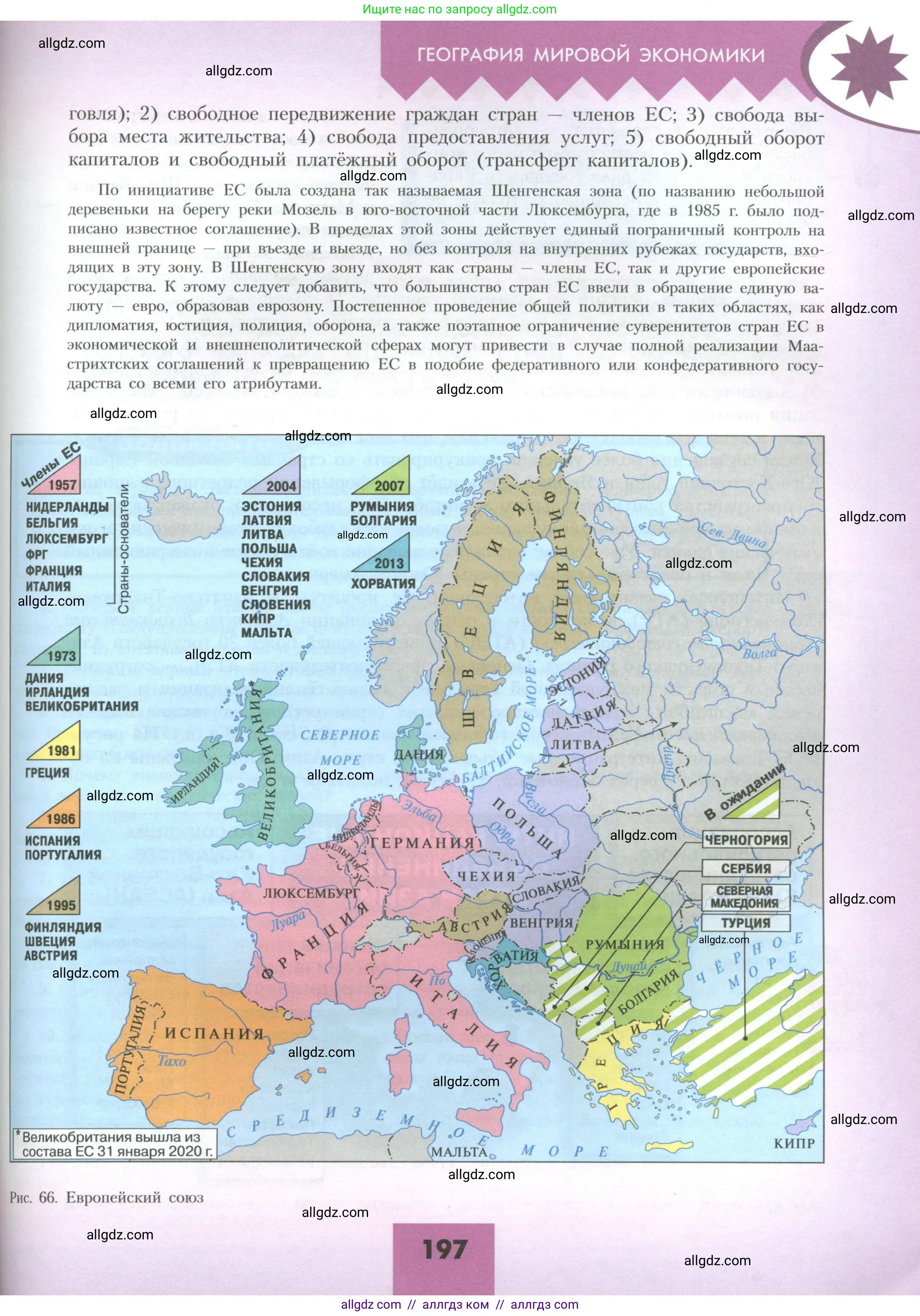 География, 10 класс Учебник, авторы: Гладкий Юрий Никифорович, Николина Вера Викторовна, издательство Просвещение, Москва, 2019, жёлтого цвета, страница 197
