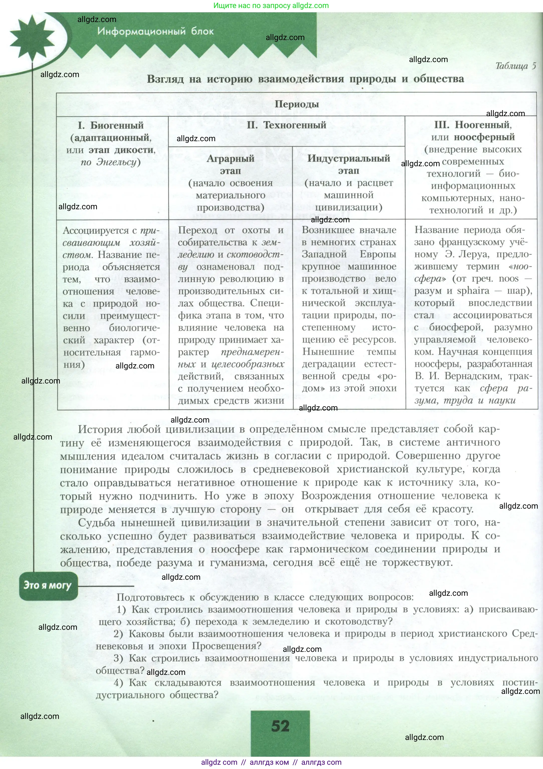 География, 10 класс Учебник, авторы: Гладкий Юрий Никифорович, Николина Вера Викторовна, издательство Просвещение, Москва, 2019, жёлтого цвета, страница 52