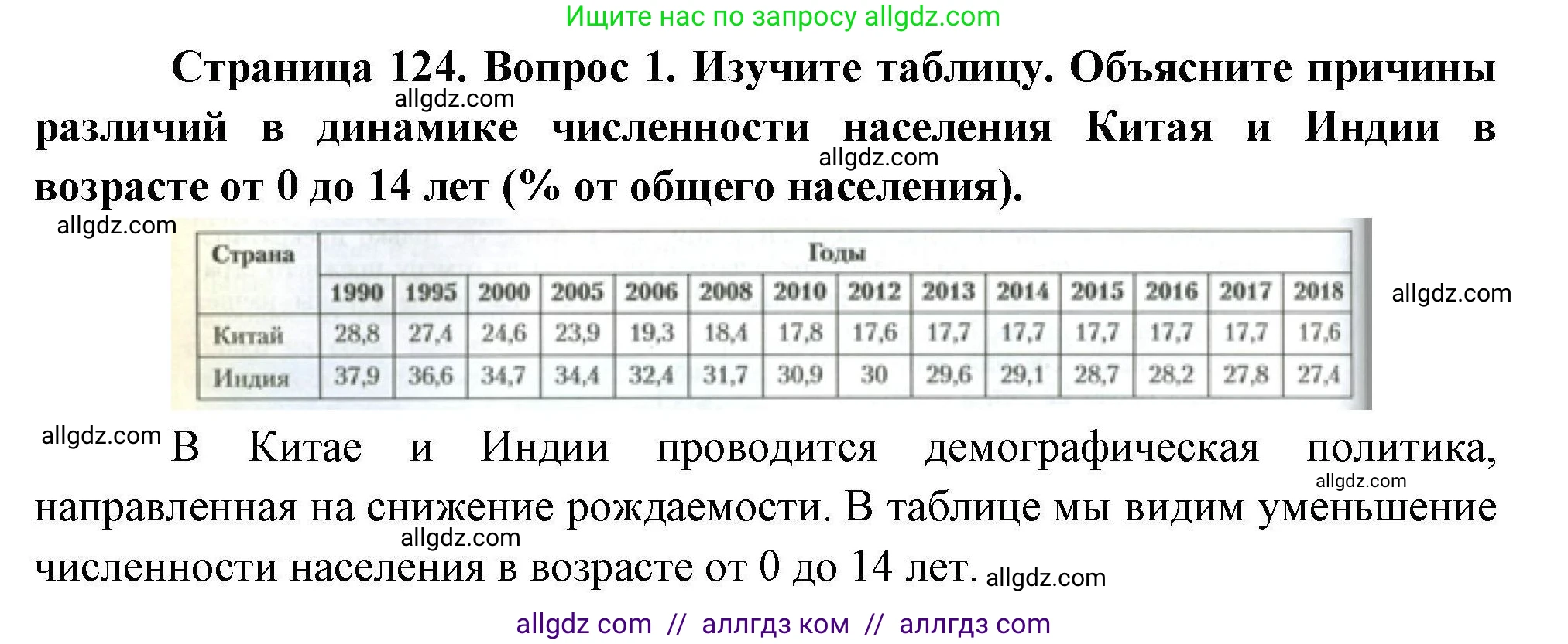 География, 10 класс Учебник, авторы: Гладкий Юрий Никифорович, Николина Вера Викторовна, издательство Просвещение, Москва, 2019, жёлтого цвета, страница 124, номер 1, Решение