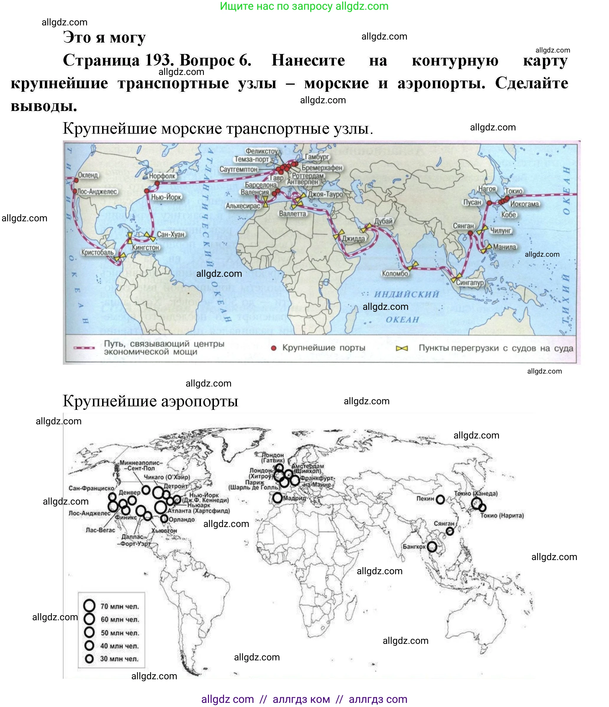 География, 10 класс Учебник, авторы: Гладкий Юрий Никифорович, Николина Вера Викторовна, издательство Просвещение, Москва, 2019, жёлтого цвета, страница 193, номер 6, Решение