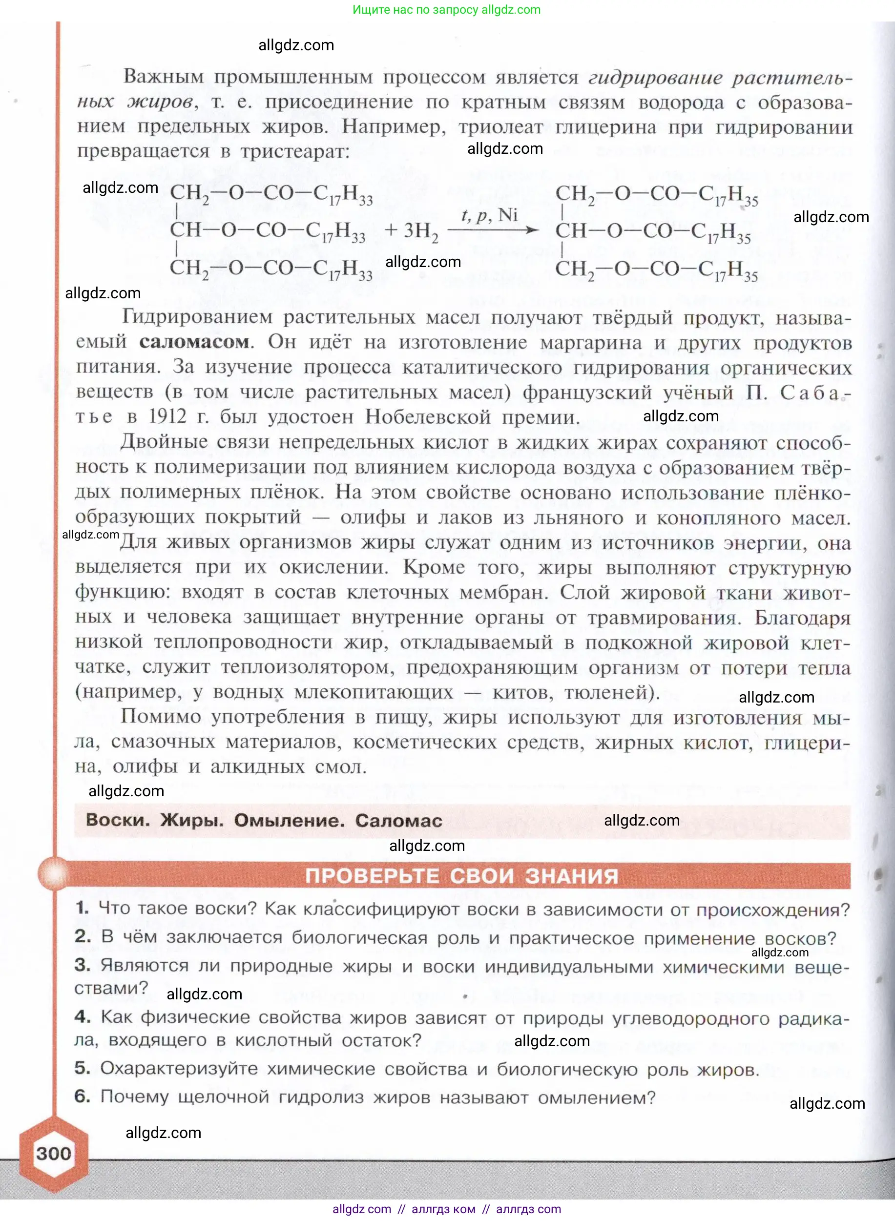 Химия, 10 класс Учебник, авторы: Габриелян Олег Саргисович, Остроумов Игорь Геннадьевич, Сладков Сергей Анатольевич, издательство Просвещение, Москва, 2021, белого цвета, страница 300