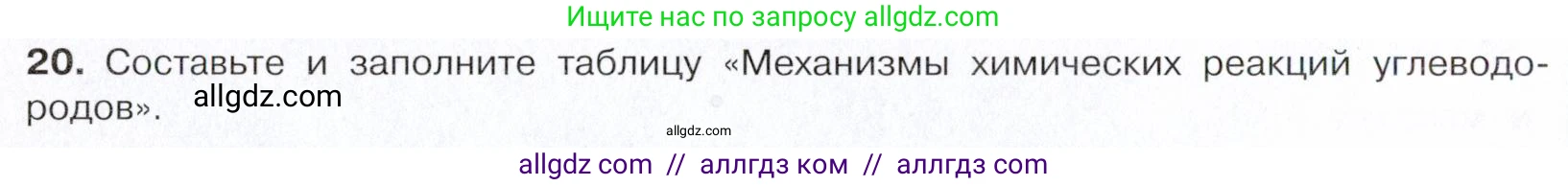 Химия, 10 класс Учебник, авторы: Габриелян Олег Саргисович, Остроумов Игорь Геннадьевич, Сладков Сергей Анатольевич, издательство Просвещение, Москва, 2021, белого цвета, страница 160, номер 20, Условие