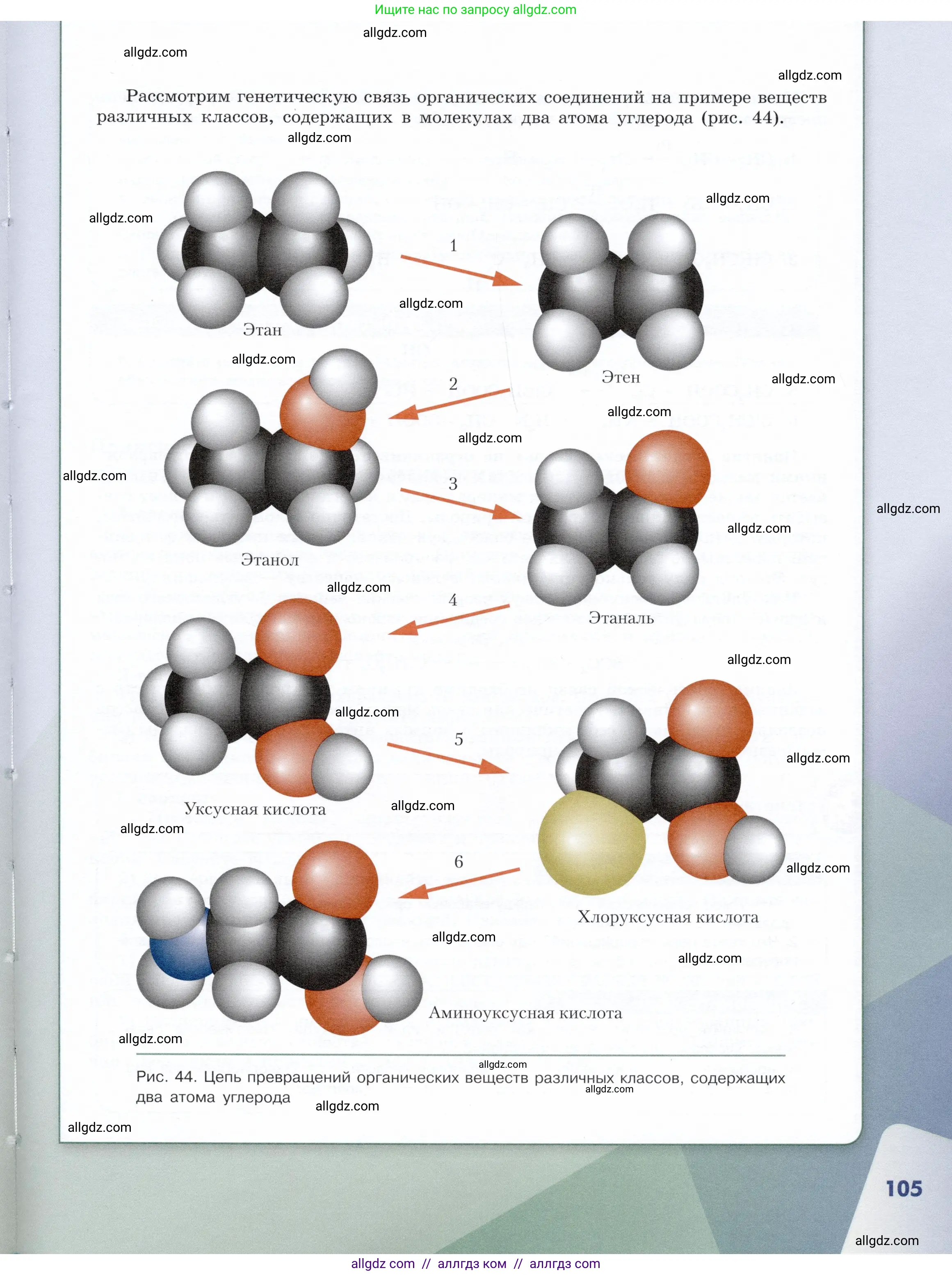 Химия, 10 класс Учебник, авторы: Габриелян Олег Саргисович, Остроумов Игорь Геннадьевич, Сладков Сергей Анатольевич, издательство Просвещение, Москва, 2019, белого цвета, страница 105