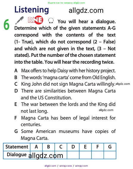 Английский язык (english), 11 класс Учебник (Student's book), авторы: Афанасьева Ольга Васильевна (Afanasyeva Olga), Дули Дженни (Dooley Jenny), Михеева Ирина Владимировна (Mikheeva Irina), Оби Боб (Obee Bob), Эванс Вирджиния (Evans Virginia), издательство Просвещение, Москва, 2019, страница 48, номер 6, Условие