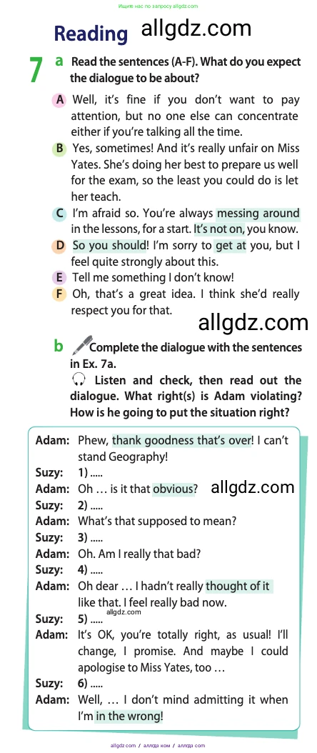 Английский язык (english), 11 класс Учебник (Student's book), авторы: Афанасьева Ольга Васильевна (Afanasyeva Olga), Дули Дженни (Dooley Jenny), Михеева Ирина Владимировна (Mikheeva Irina), Оби Боб (Obee Bob), Эванс Вирджиния (Evans Virginia), издательство Просвещение, Москва, 2019, страница 49, номер 7, Условие