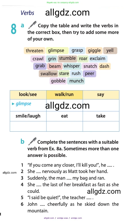 Английский язык (english), 11 класс Учебник (Student's book), авторы: Афанасьева Ольга Васильевна (Afanasyeva Olga), Дули Дженни (Dooley Jenny), Михеева Ирина Владимировна (Mikheeva Irina), Оби Боб (Obee Bob), Эванс Вирджиния (Evans Virginia), издательство Просвещение, Москва, 2019, страница 74, номер 8, Условие