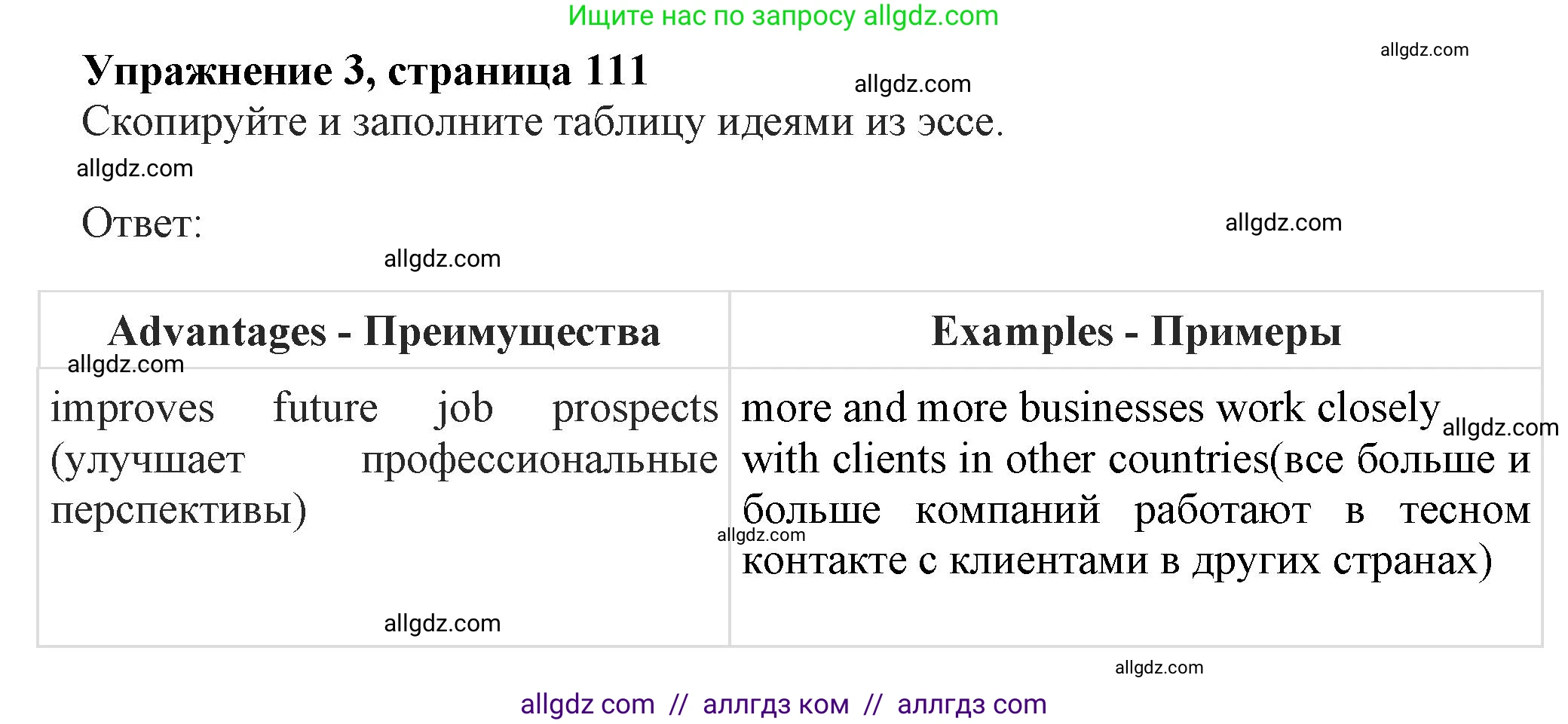 Английский язык (english), 11 класс Учебник (Student's book), авторы: Афанасьева Ольга Васильевна (Afanasyeva Olga), Дули Дженни (Dooley Jenny), Михеева Ирина Владимировна (Mikheeva Irina), Оби Боб (Obee Bob), Эванс Вирджиния (Evans Virginia), издательство Просвещение, Москва, 2019, страница 111, номер 3, Решение 1