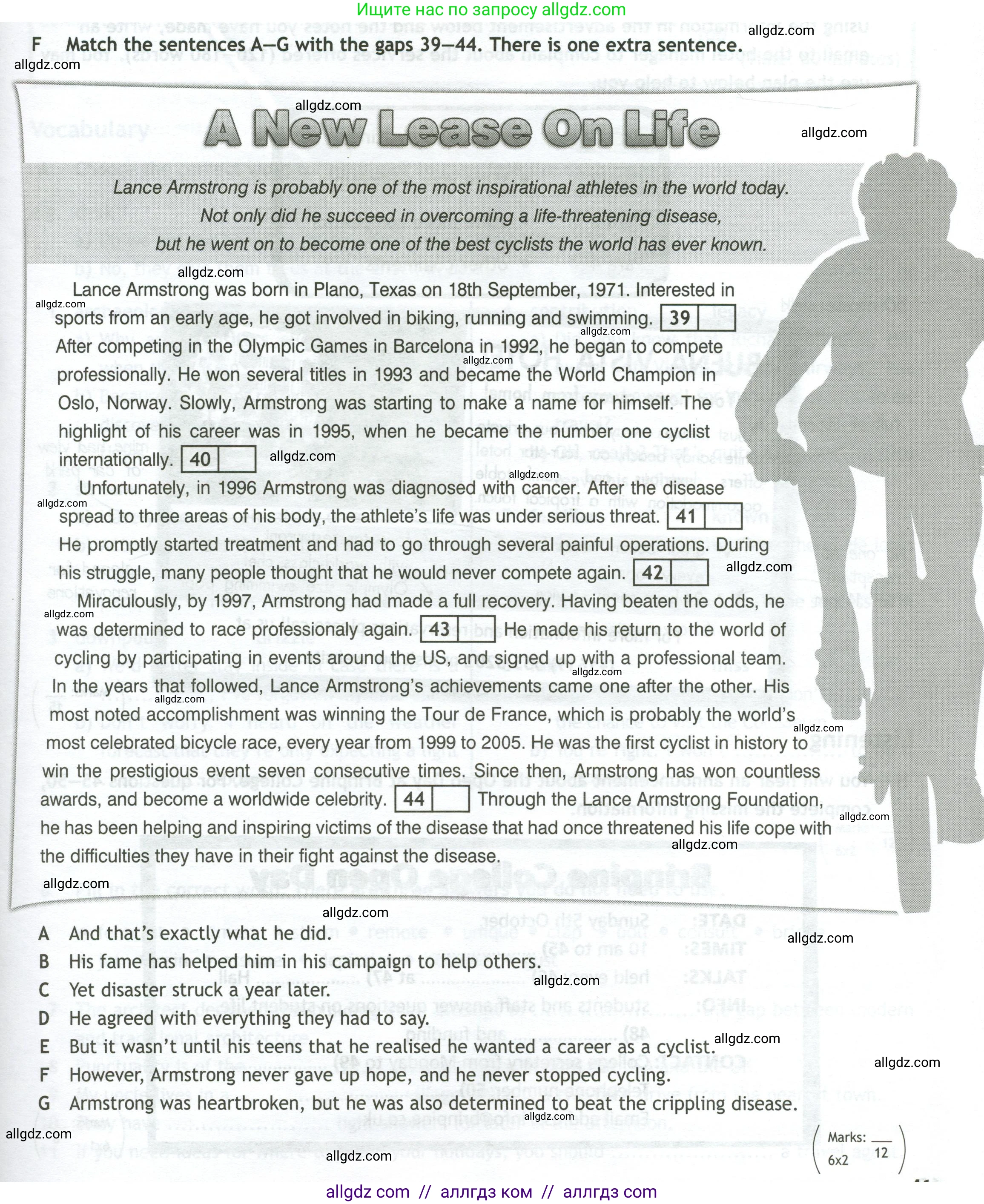 Английский язык (english), 11 класс контрольные задания (test booklet), авторы: Афанасьева Ольга Васильевна (Afanasyeva Olga), Дули Дженни (Dooley Jenny), Михеева Ирина Владимировна (Mikheeva Irina), Эванс Вирджиния (Evans Virginia), издательство Просвещение, Москва, 2019, сиреневого цвета, страница 41, номер 6, Условие