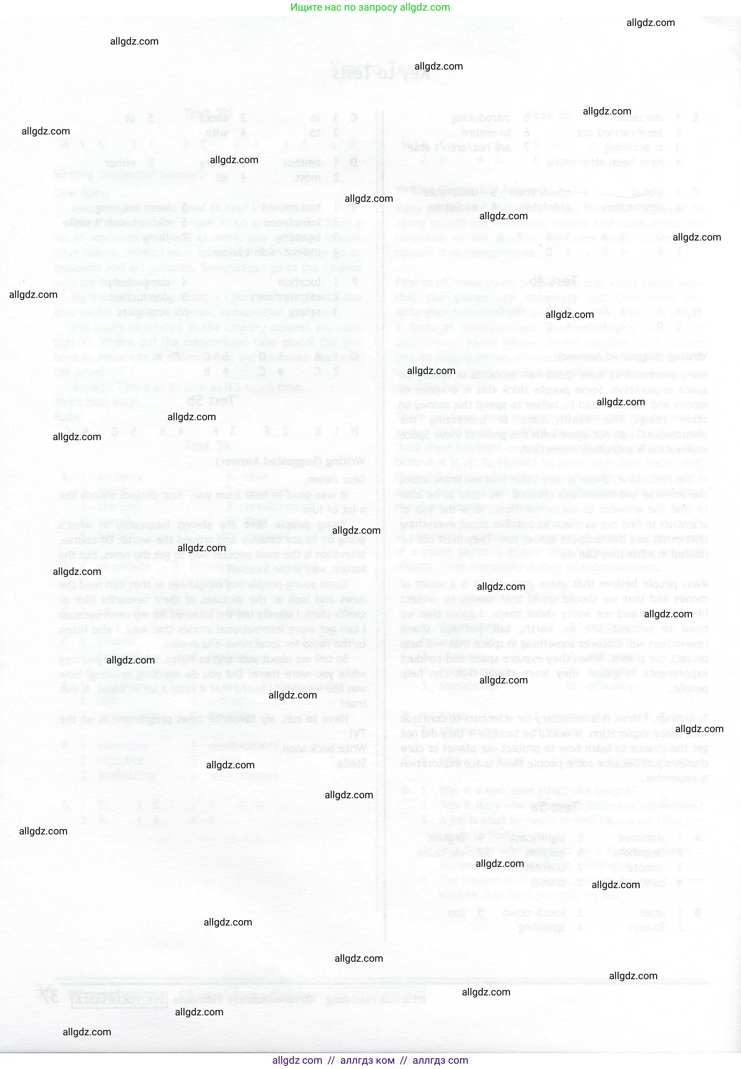 Английский язык (english), 11 класс контрольные задания (test booklet), авторы: Баранова Ксения Михайловна (Baranova Ksenia), Дули Дженни (Dooley Jenny), Копылова Виктория Викторовна (Kopylova Victoria), Мильруд Радислав Петрович (Millrood Radislav), Эванс Вирджиния (Evans Virginia), издательство Просвещение, Москва, 2019, серого цвета, страница 38