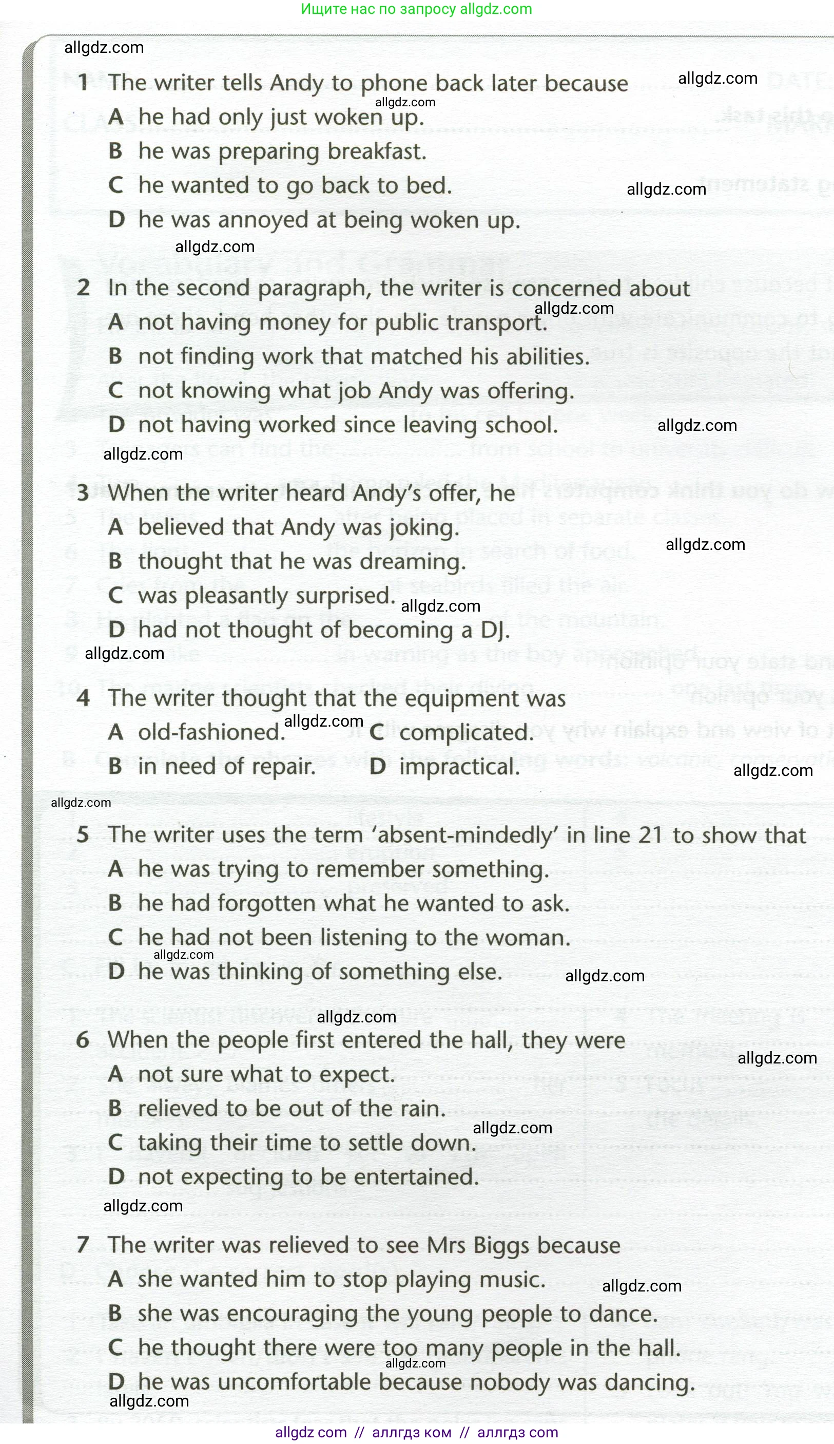 Английский язык (english), 11 класс контрольные задания (test booklet), авторы: Баранова Ксения Михайловна (Baranova Ksenia), Дули Дженни (Dooley Jenny), Копылова Виктория Викторовна (Kopylova Victoria), Мильруд Радислав Петрович (Millrood Radislav), Эванс Вирджиния (Evans Virginia), издательство Просвещение, Москва, 2019, серого цвета, страница 8, Условие (продолжение 2)