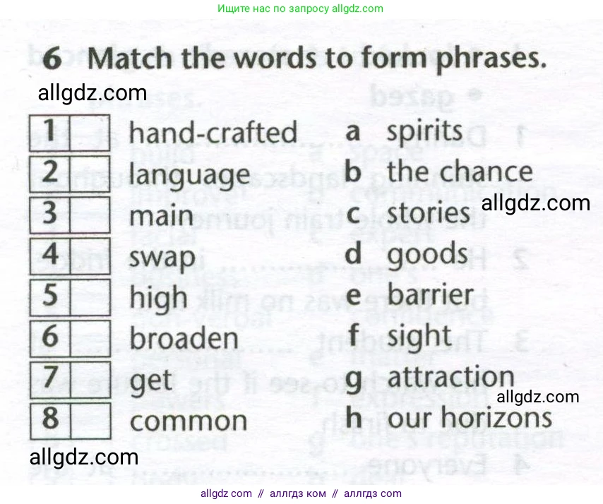 Английский язык (english), 11 класс Лексический практикум (vocabulary practice), авторы: Баранова Ксения Михайловна (Baranova Ksenia), Дули Дженни (Dooley Jenny), Копылова Виктория Викторовна (Kopylova Victoria), Мильруд Радислав Петрович (Millrood Radislav), Эванс Вирджиния (Evans Virginia), издательство Просвещение, Москва, 2019, серого цвета, страница 6, номер 6, Условие
