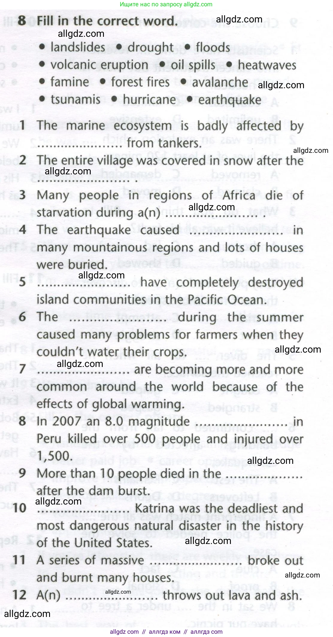 Английский язык (english), 11 класс Лексический практикум (vocabulary practice), авторы: Баранова Ксения Михайловна (Baranova Ksenia), Дули Дженни (Dooley Jenny), Копылова Виктория Викторовна (Kopylova Victoria), Мильруд Радислав Петрович (Millrood Radislav), Эванс Вирджиния (Evans Virginia), издательство Просвещение, Москва, 2019, серого цвета, страница 11, номер 8, Условие