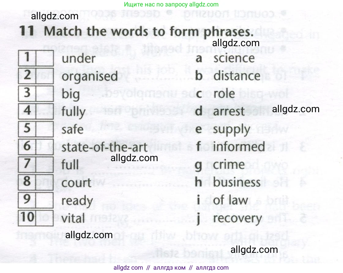 Английский язык (english), 11 класс Лексический практикум (vocabulary practice), авторы: Баранова Ксения Михайловна (Baranova Ksenia), Дули Дженни (Dooley Jenny), Копылова Виктория Викторовна (Kopylova Victoria), Мильруд Радислав Петрович (Millrood Radislav), Эванс Вирджиния (Evans Virginia), издательство Просвещение, Москва, 2019, серого цвета, страница 19, номер 11, Условие