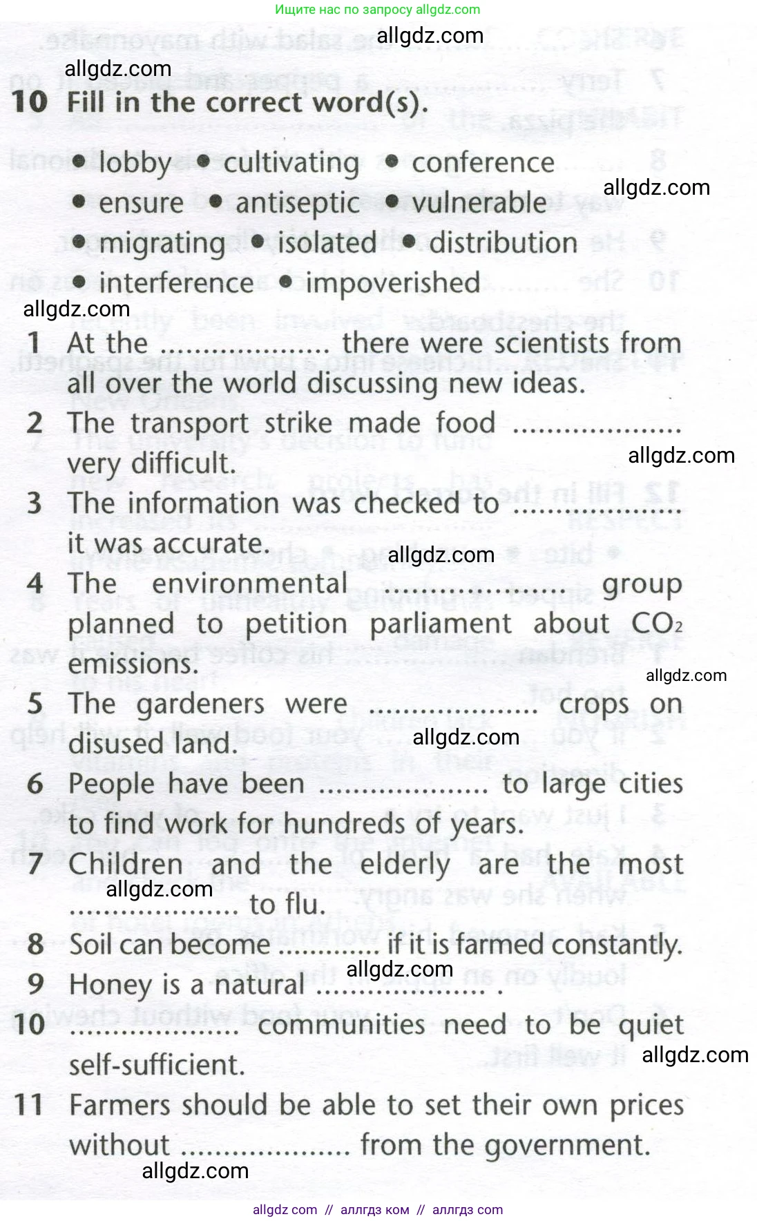 Английский язык (english), 11 класс Лексический практикум (vocabulary practice), авторы: Баранова Ксения Михайловна (Baranova Ksenia), Дули Дженни (Dooley Jenny), Копылова Виктория Викторовна (Kopylova Victoria), Мильруд Радислав Петрович (Millrood Radislav), Эванс Вирджиния (Evans Virginia), издательство Просвещение, Москва, 2019, серого цвета, страница 25, номер 10, Условие