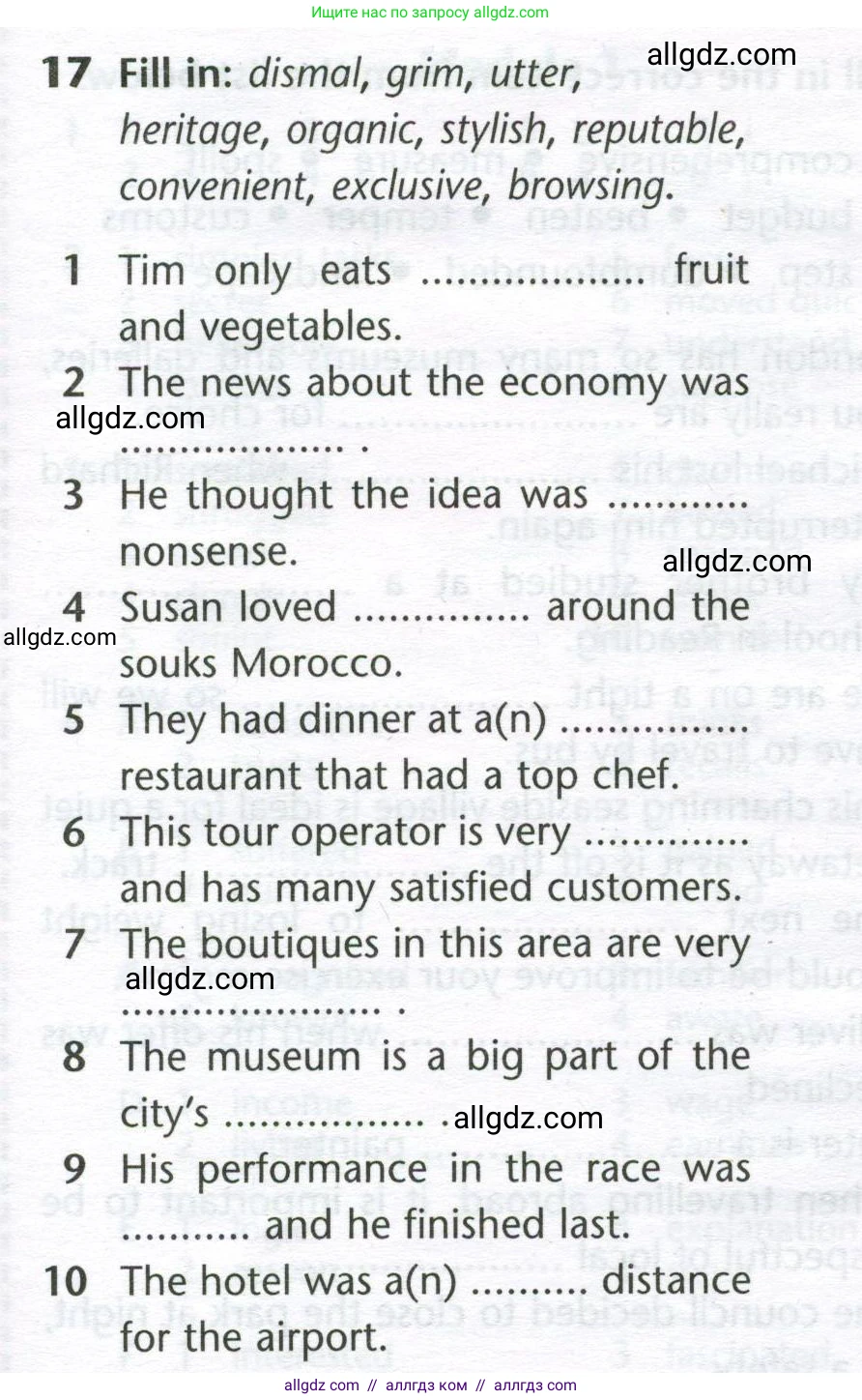 Английский язык (english), 11 класс Лексический практикум (vocabulary practice), авторы: Баранова Ксения Михайловна (Baranova Ksenia), Дули Дженни (Dooley Jenny), Копылова Виктория Викторовна (Kopylova Victoria), Мильруд Радислав Петрович (Millrood Radislav), Эванс Вирджиния (Evans Virginia), издательство Просвещение, Москва, 2019, серого цвета, страница 33, номер 17, Условие