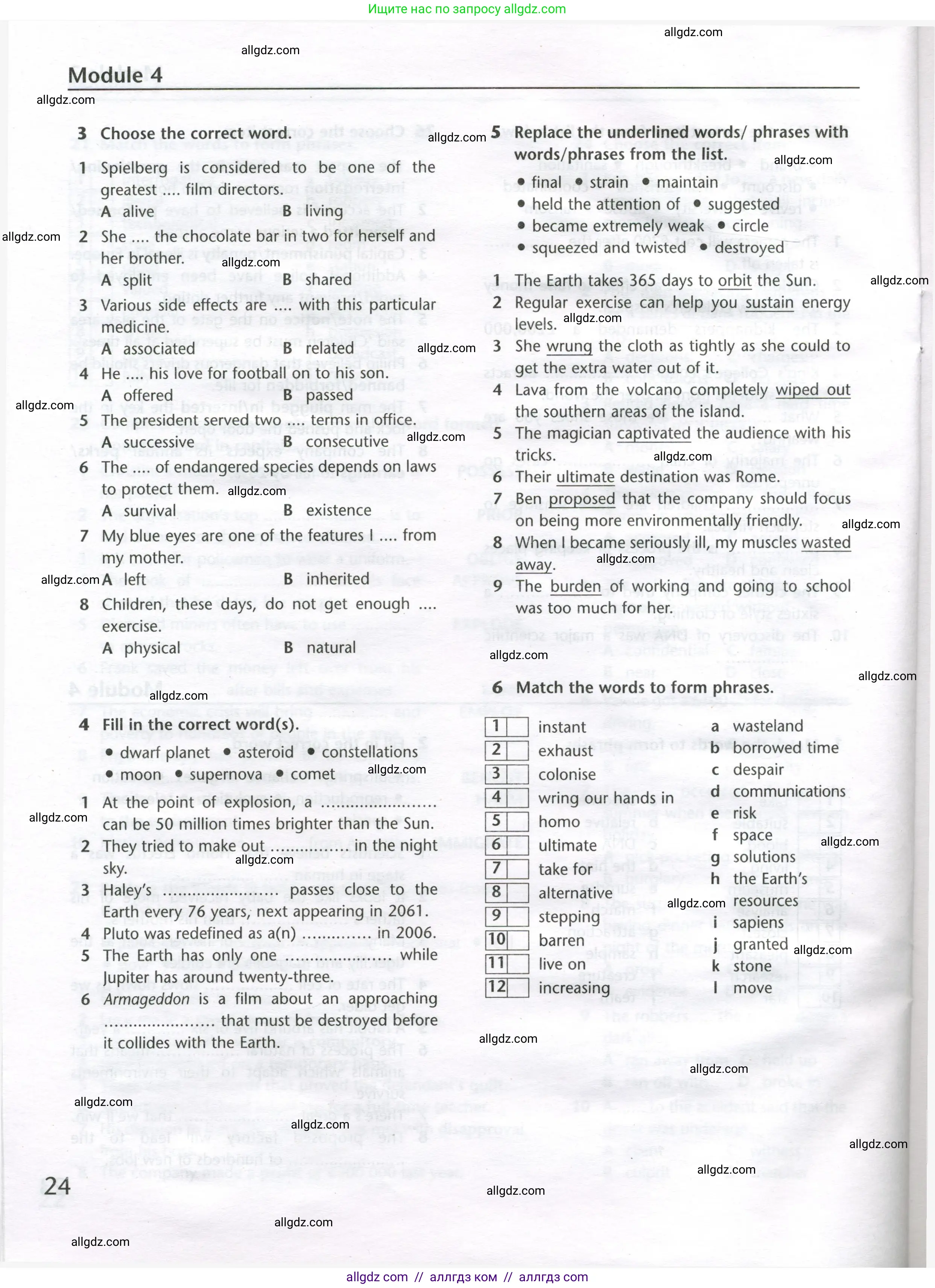 Английский язык (english), 11 класс Лексический практикум (vocabulary practice), авторы: Баранова Ксения Михайловна (Baranova Ksenia), Дули Дженни (Dooley Jenny), Копылова Виктория Викторовна (Kopylova Victoria), Мильруд Радислав Петрович (Millrood Radislav), Эванс Вирджиния (Evans Virginia), издательство Просвещение, Москва, 2019, серого цвета, страница 24