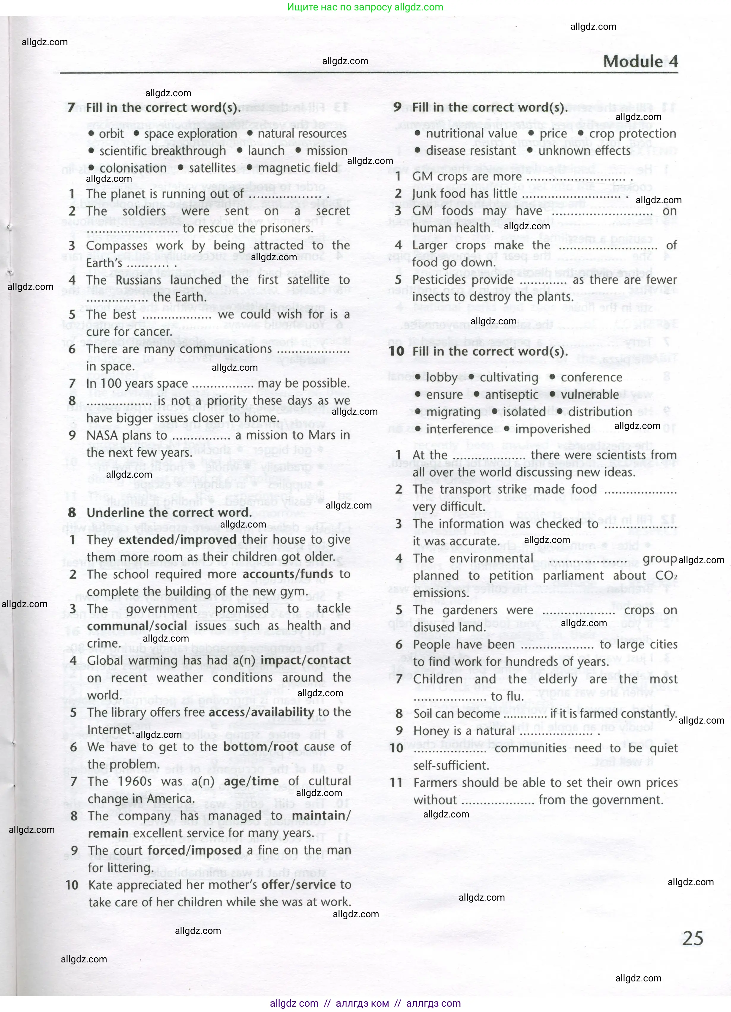 Английский язык (english), 11 класс Лексический практикум (vocabulary practice), авторы: Баранова Ксения Михайловна (Baranova Ksenia), Дули Дженни (Dooley Jenny), Копылова Виктория Викторовна (Kopylova Victoria), Мильруд Радислав Петрович (Millrood Radislav), Эванс Вирджиния (Evans Virginia), издательство Просвещение, Москва, 2019, серого цвета, страница 25