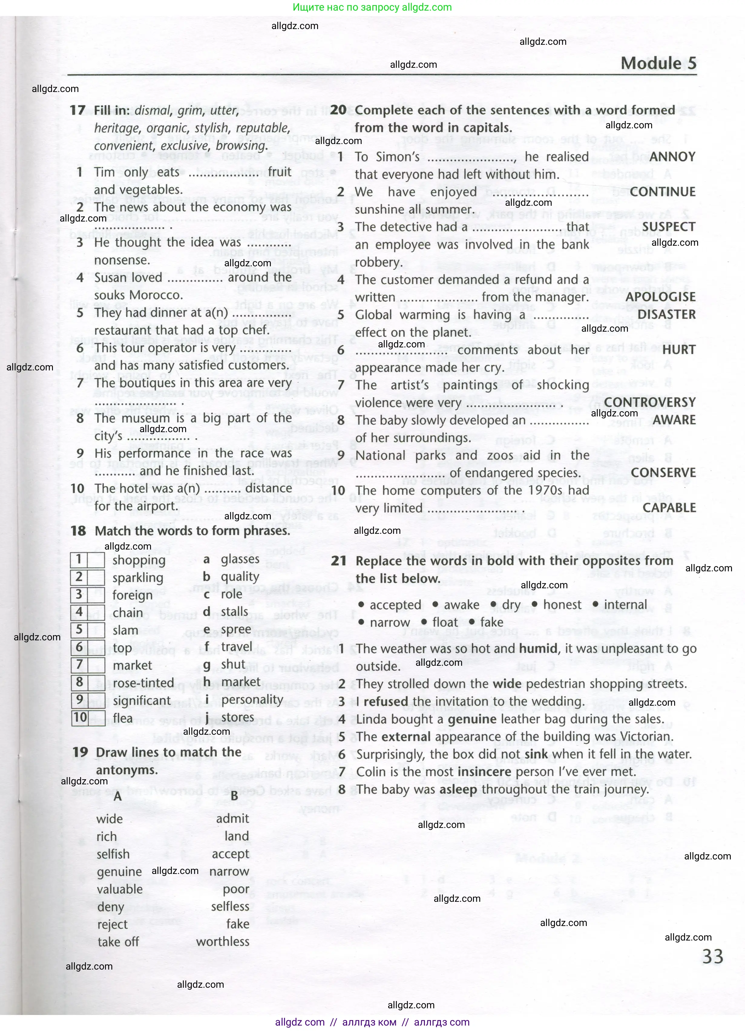 Английский язык (english), 11 класс Лексический практикум (vocabulary practice), авторы: Баранова Ксения Михайловна (Baranova Ksenia), Дули Дженни (Dooley Jenny), Копылова Виктория Викторовна (Kopylova Victoria), Мильруд Радислав Петрович (Millrood Radislav), Эванс Вирджиния (Evans Virginia), издательство Просвещение, Москва, 2019, серого цвета, страница 33