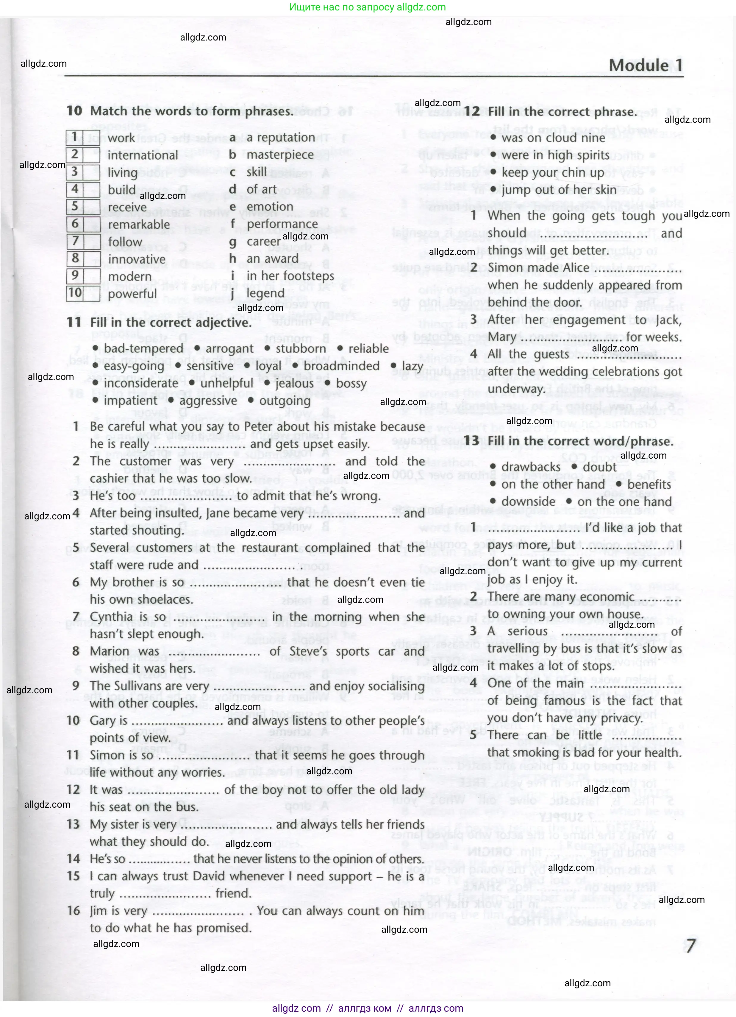 Английский язык (english), 11 класс Лексический практикум (vocabulary practice), авторы: Баранова Ксения Михайловна (Baranova Ksenia), Дули Дженни (Dooley Jenny), Копылова Виктория Викторовна (Kopylova Victoria), Мильруд Радислав Петрович (Millrood Radislav), Эванс Вирджиния (Evans Virginia), издательство Просвещение, Москва, 2019, серого цвета, страница 7