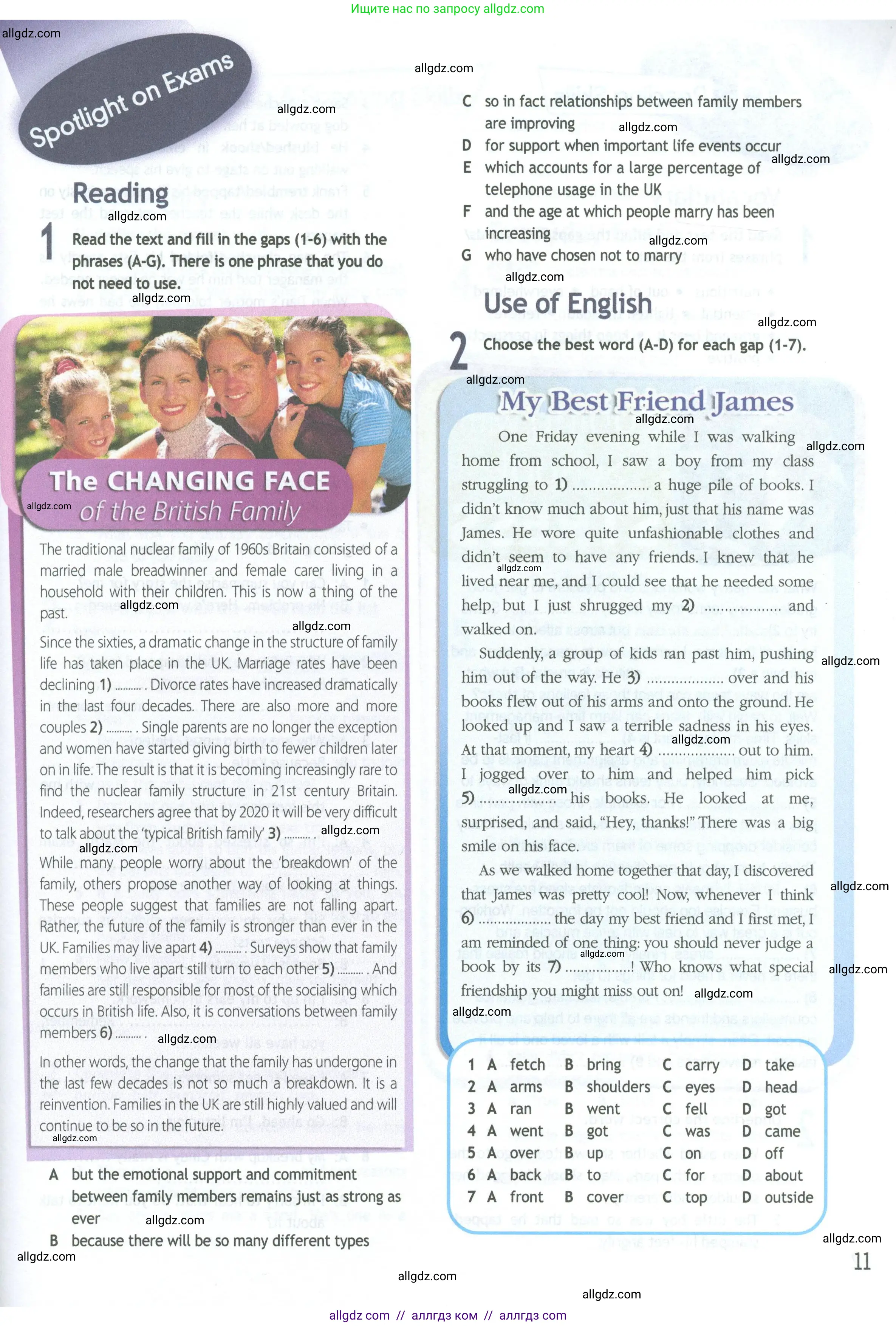 Английский язык (english), 11 класс Рабочая тетрадь (workbook), авторы: Афанасьева Ольга Васильевна (Afanasyeva Olga), Дули Дженни (Dooley Jenny), Михеева Ирина Владимировна (Mikheeva Irina), Оби Боб (Obee Bob), Эванс Вирджиния (Evans Virginia), издательство Просвещение, Москва, 2019, белого цвета, страница 11