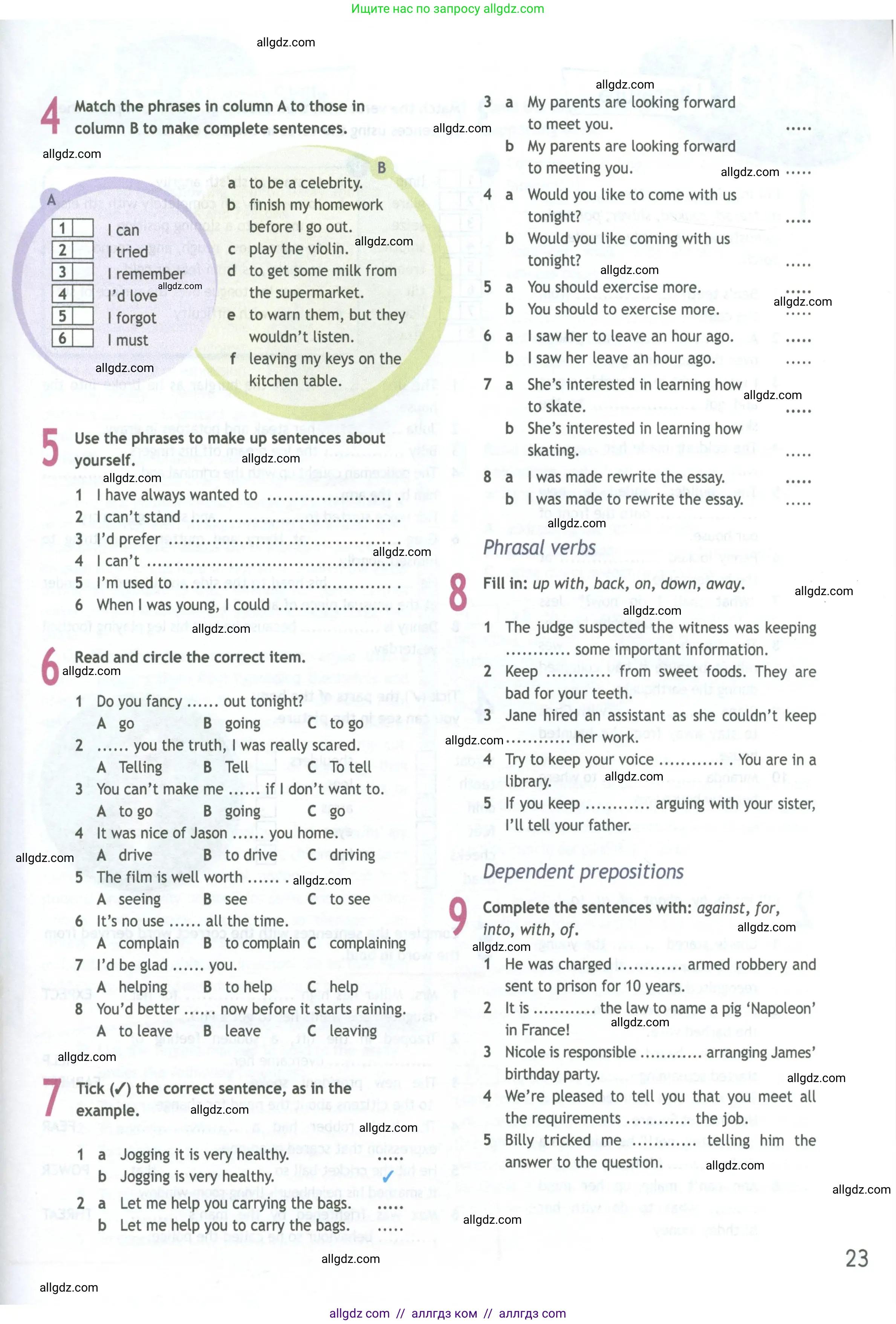 Английский язык (english), 11 класс Рабочая тетрадь (workbook), авторы: Афанасьева Ольга Васильевна (Afanasyeva Olga), Дули Дженни (Dooley Jenny), Михеева Ирина Владимировна (Mikheeva Irina), Оби Боб (Obee Bob), Эванс Вирджиния (Evans Virginia), издательство Просвещение, Москва, 2019, белого цвета, страница 23