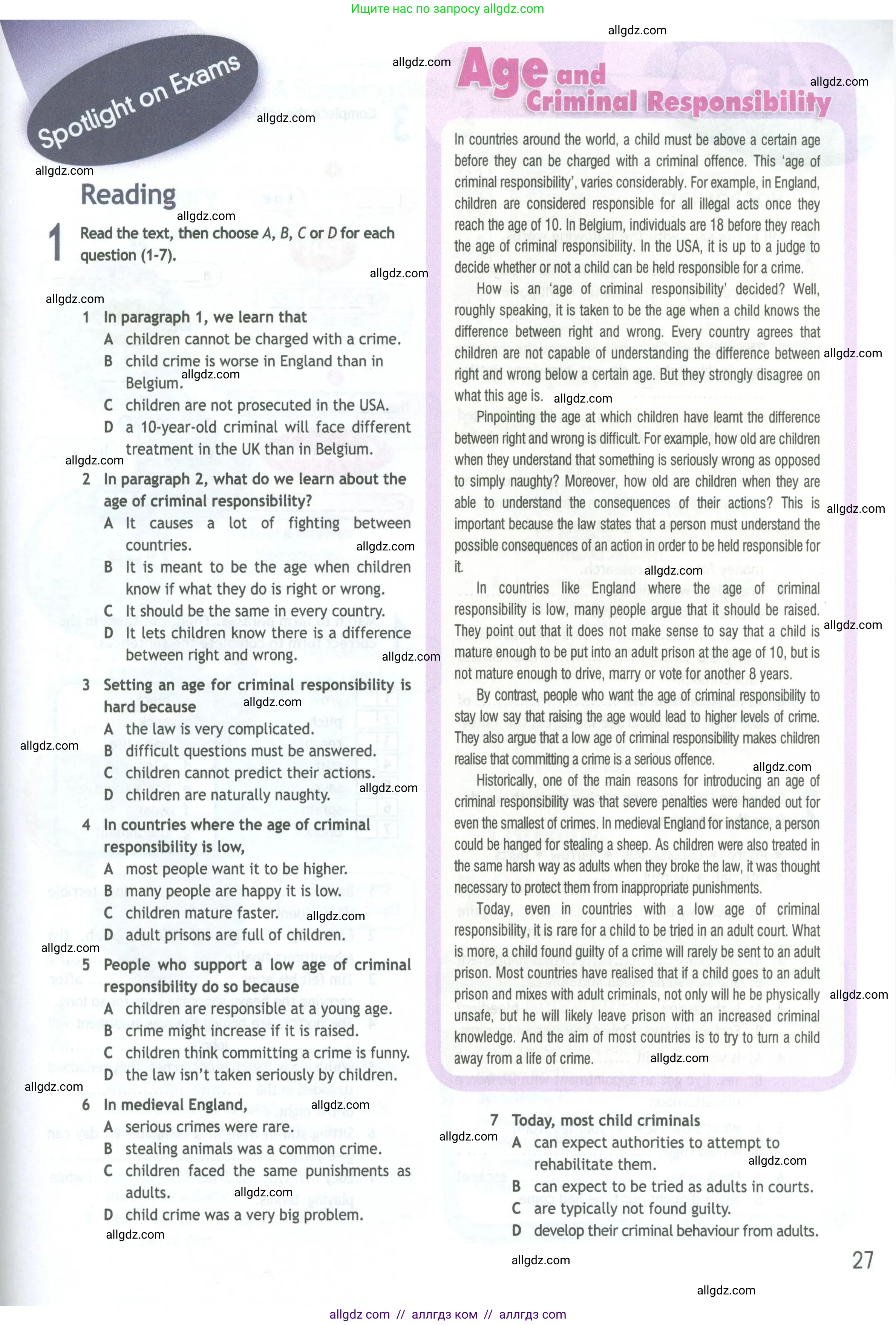 Английский язык (english), 11 класс Рабочая тетрадь (workbook), авторы: Афанасьева Ольга Васильевна (Afanasyeva Olga), Дули Дженни (Dooley Jenny), Михеева Ирина Владимировна (Mikheeva Irina), Оби Боб (Obee Bob), Эванс Вирджиния (Evans Virginia), издательство Просвещение, Москва, 2019, белого цвета, страница 27