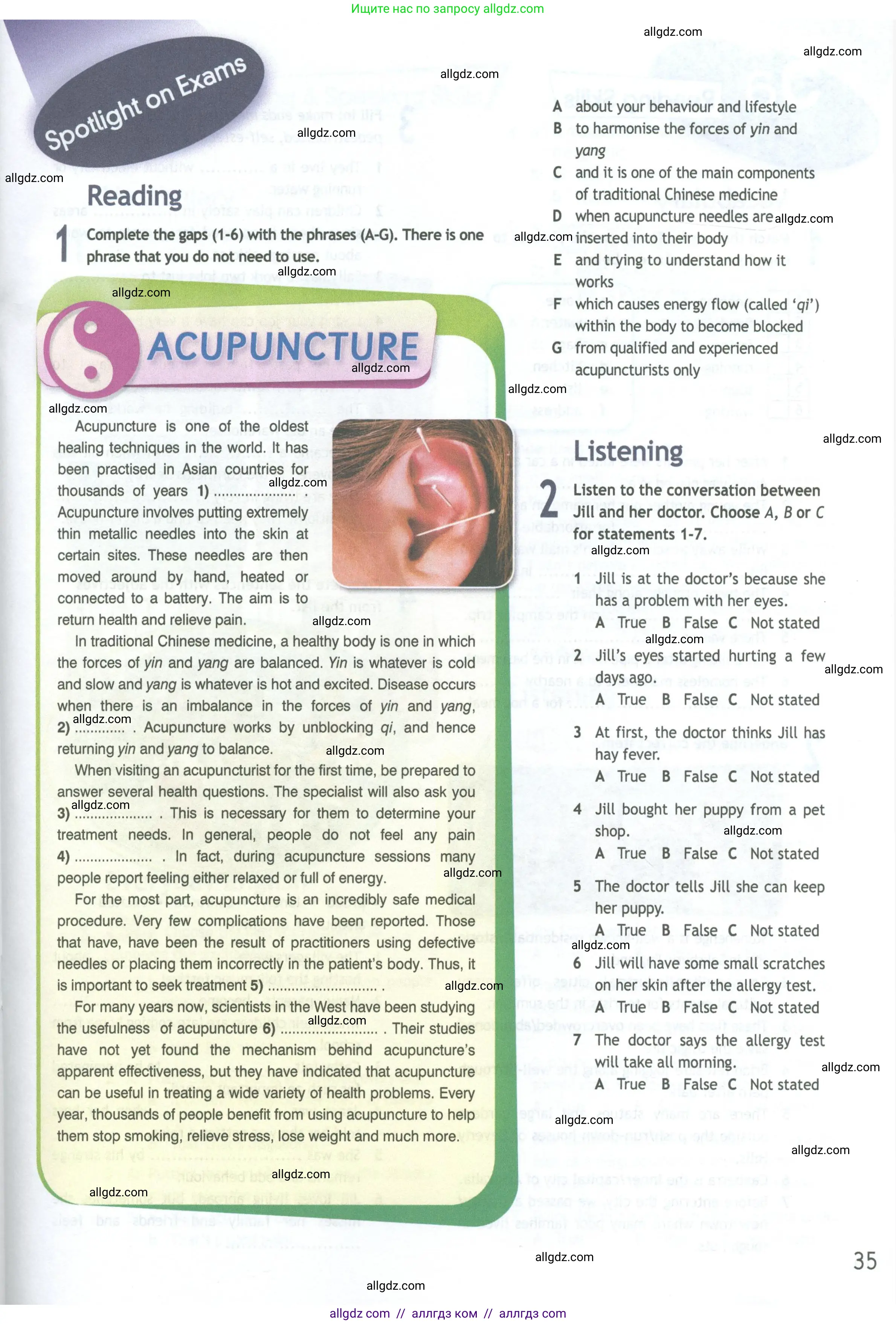 Английский язык (english), 11 класс Рабочая тетрадь (workbook), авторы: Афанасьева Ольга Васильевна (Afanasyeva Olga), Дули Дженни (Dooley Jenny), Михеева Ирина Владимировна (Mikheeva Irina), Оби Боб (Obee Bob), Эванс Вирджиния (Evans Virginia), издательство Просвещение, Москва, 2019, белого цвета, страница 35