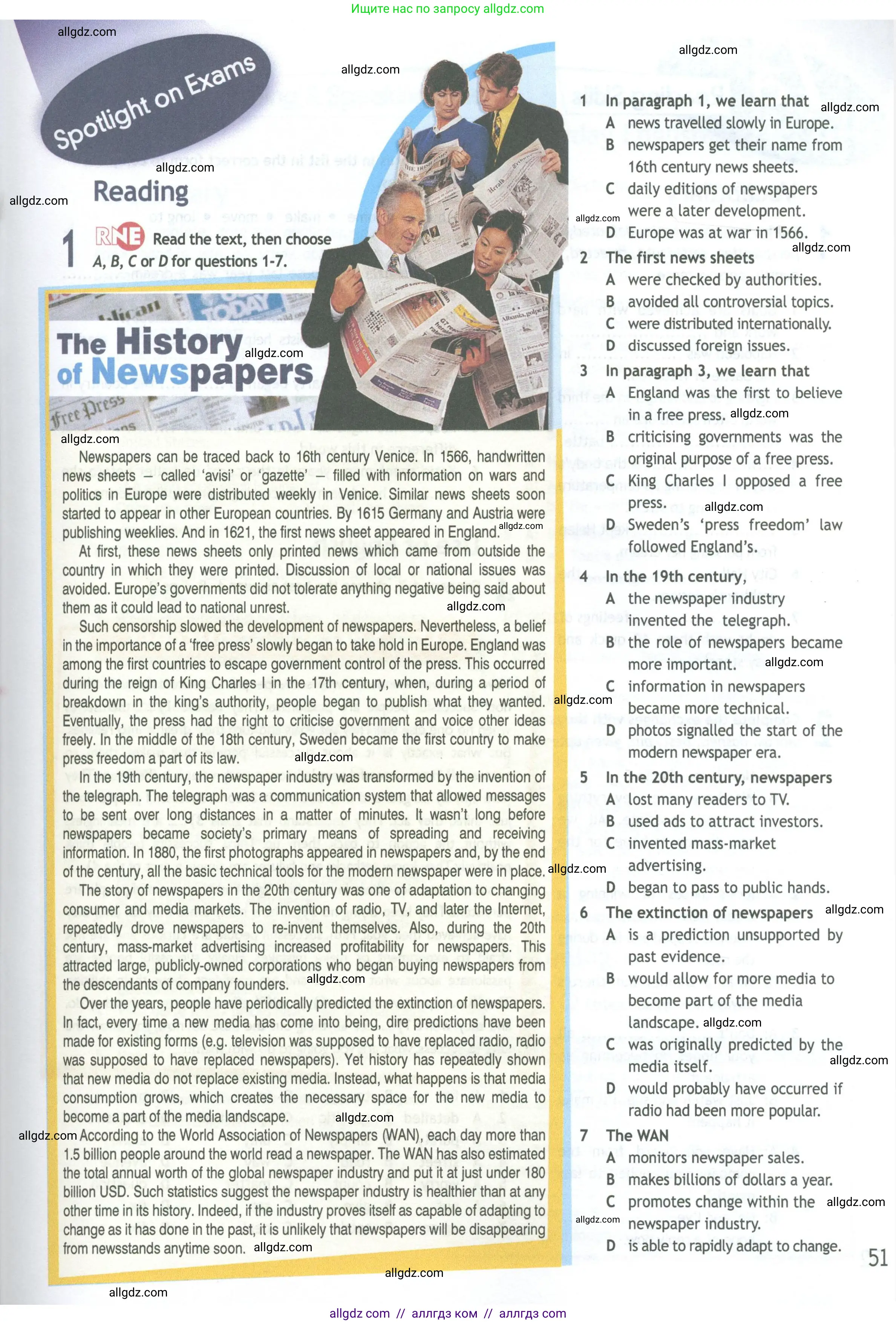 Английский язык (english), 11 класс Рабочая тетрадь (workbook), авторы: Афанасьева Ольга Васильевна (Afanasyeva Olga), Дули Дженни (Dooley Jenny), Михеева Ирина Владимировна (Mikheeva Irina), Оби Боб (Obee Bob), Эванс Вирджиния (Evans Virginia), издательство Просвещение, Москва, 2019, белого цвета, страница 51