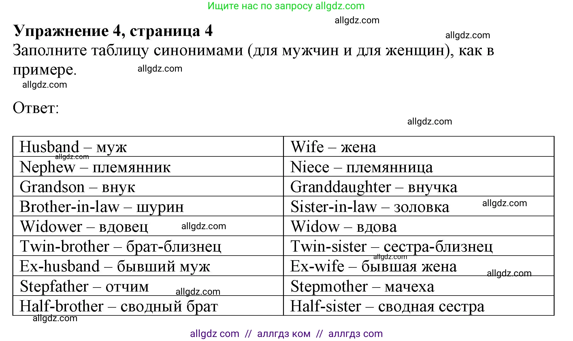 Английский язык (english), 11 класс Рабочая тетрадь (workbook), авторы: Афанасьева Ольга Васильевна (Afanasyeva Olga), Дули Дженни (Dooley Jenny), Михеева Ирина Владимировна (Mikheeva Irina), Оби Боб (Obee Bob), Эванс Вирджиния (Evans Virginia), издательство Просвещение, Москва, 2019, белого цвета, страница 4, номер 4, Решение 1