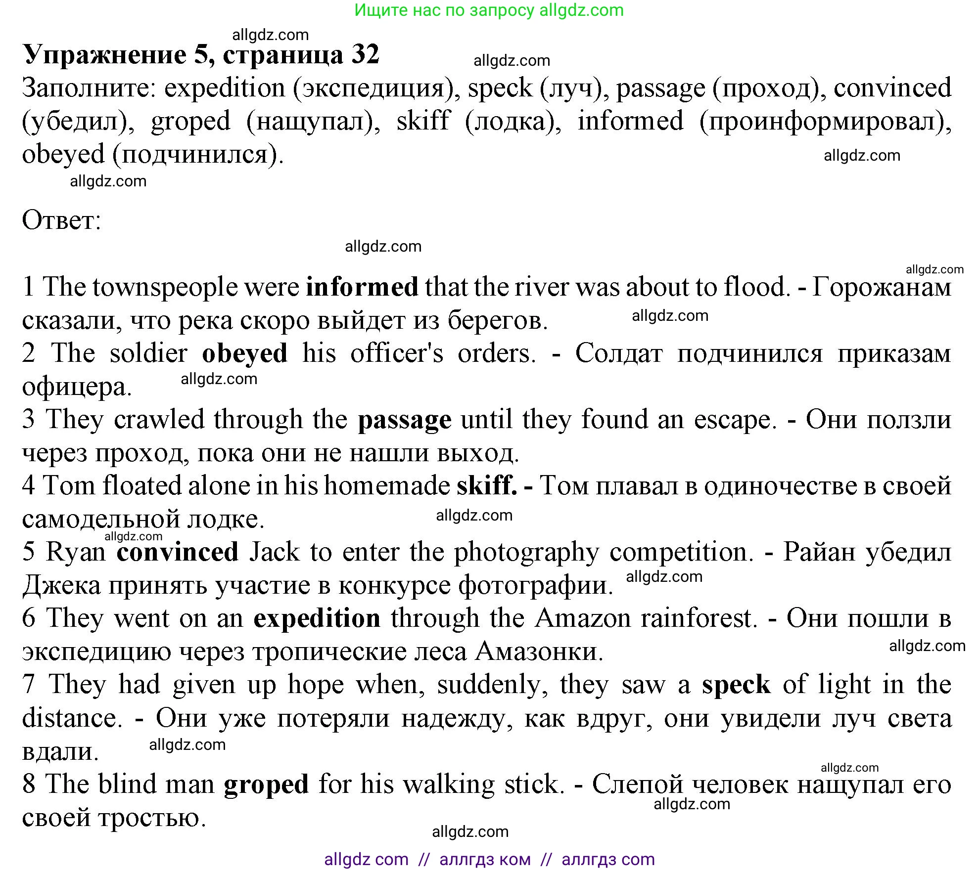 Английский язык (english), 11 класс Рабочая тетрадь (workbook), авторы: Афанасьева Ольга Васильевна (Afanasyeva Olga), Дули Дженни (Dooley Jenny), Михеева Ирина Владимировна (Mikheeva Irina), Оби Боб (Obee Bob), Эванс Вирджиния (Evans Virginia), издательство Просвещение, Москва, 2019, белого цвета, страница 32, номер 5, Решение 1