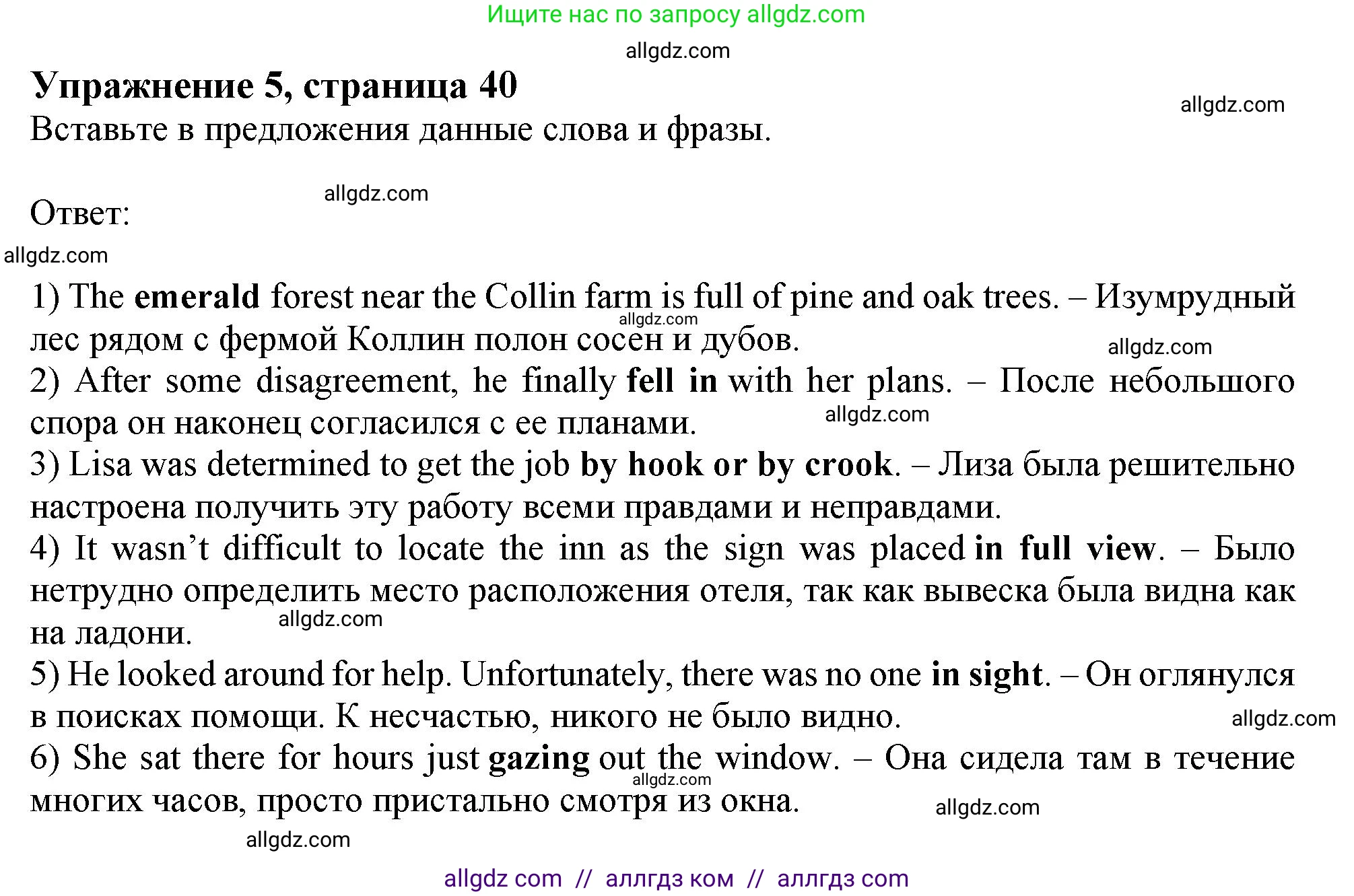 Английский язык (english), 11 класс Рабочая тетрадь (workbook), авторы: Афанасьева Ольга Васильевна (Afanasyeva Olga), Дули Дженни (Dooley Jenny), Михеева Ирина Владимировна (Mikheeva Irina), Оби Боб (Obee Bob), Эванс Вирджиния (Evans Virginia), издательство Просвещение, Москва, 2019, белого цвета, страница 40, номер 5, Решение 1