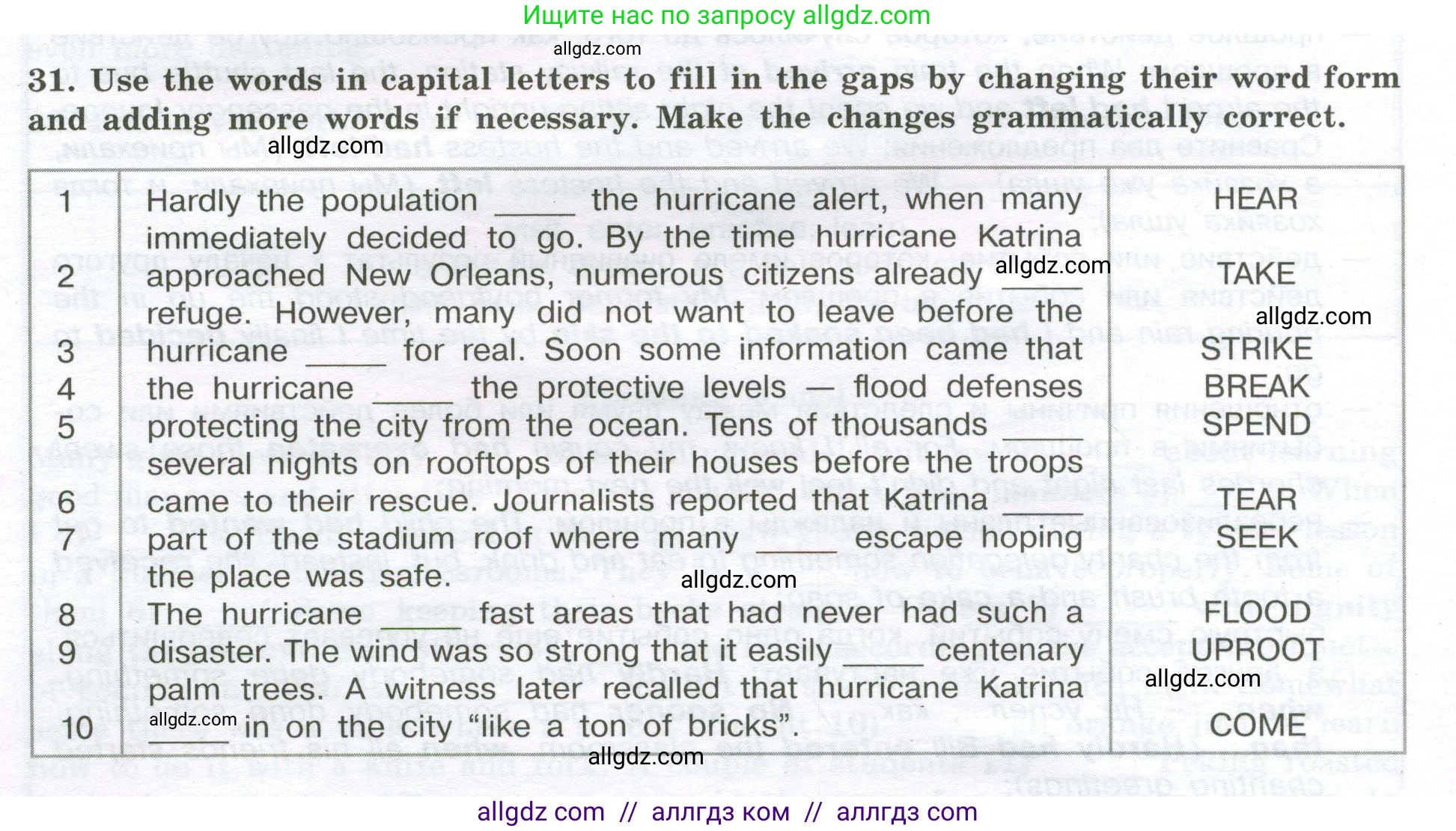 Английский язык (english), 11 класс сборник грамматических упражнений, автор: Мильруд Радислав Петрович (Millrood Radislav), издательство Просвещение, Москва, 2019, страница 22, номер 31, Условие