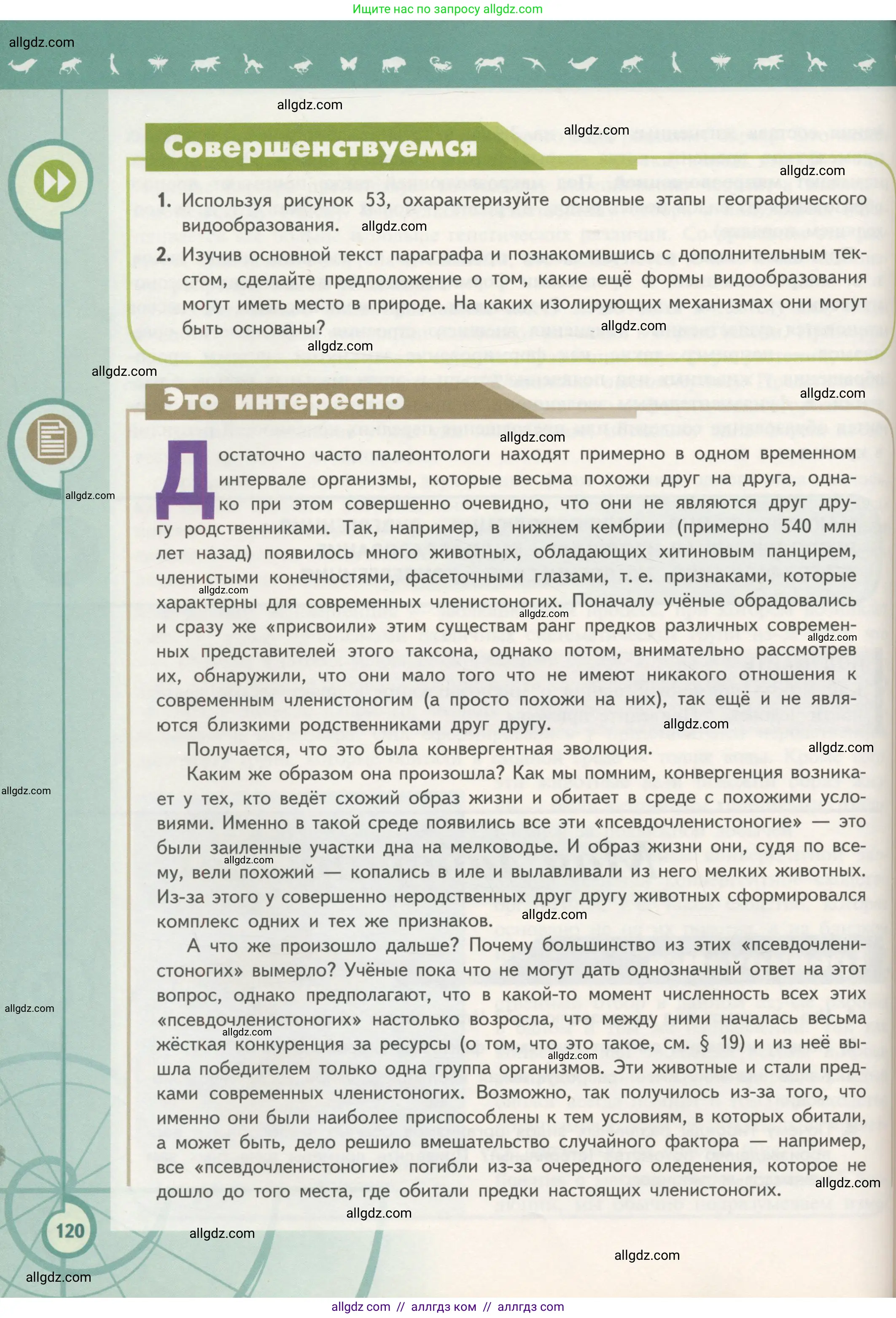 Биология, 11 класс Учебник, авторы: Пасечник Владимир Васильевич, Каменский Андрей Александрович, Рубцов Александр Михайлович, Швецов Глеб Геннадьевич, Гапонюк Зоя Георгиевна, издательство Просвещение, Москва, 2018, страница 120