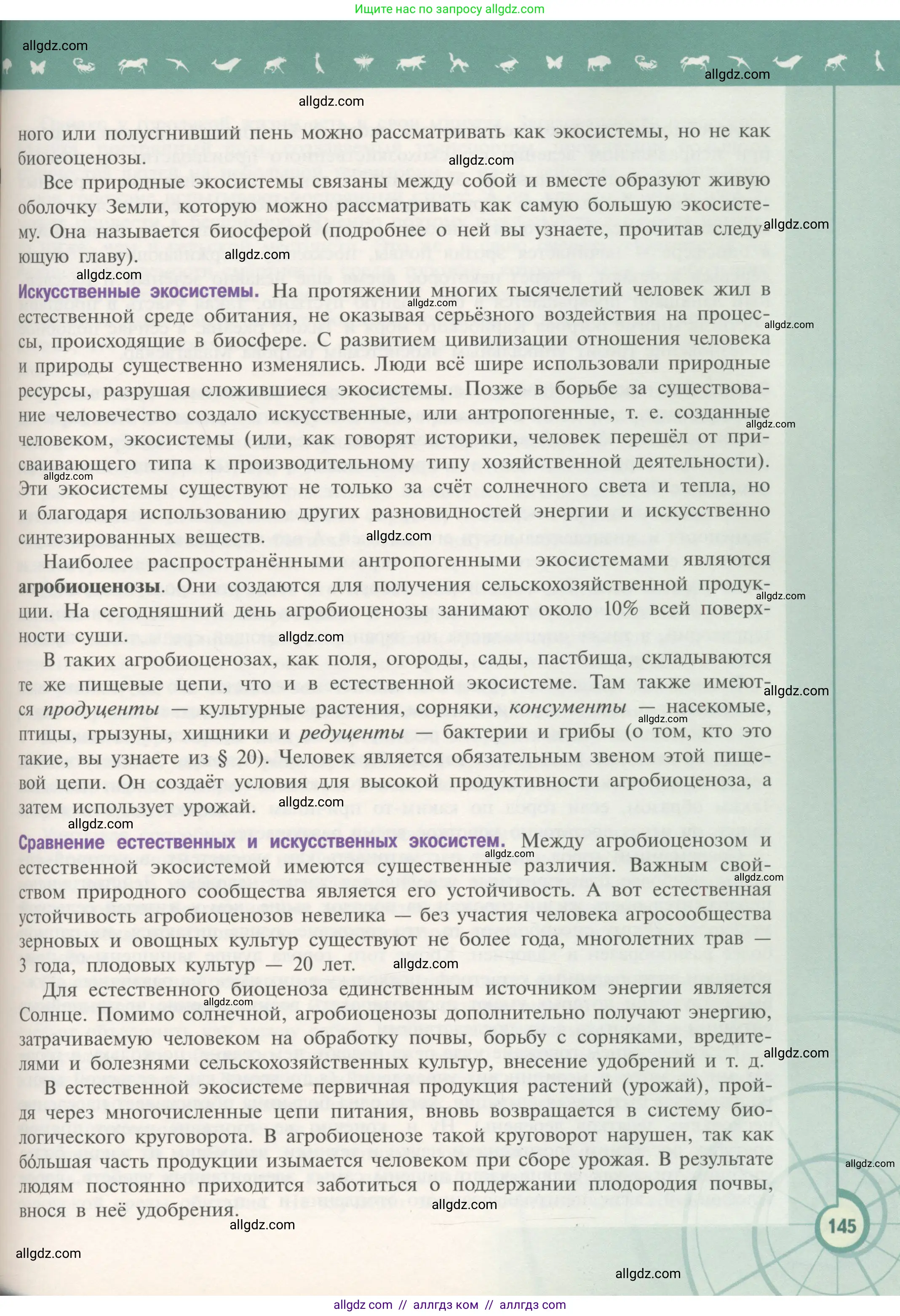 Биология, 11 класс Учебник, авторы: Пасечник Владимир Васильевич, Каменский Андрей Александрович, Рубцов Александр Михайлович, Швецов Глеб Геннадьевич, Гапонюк Зоя Георгиевна, издательство Просвещение, Москва, 2018, страница 145