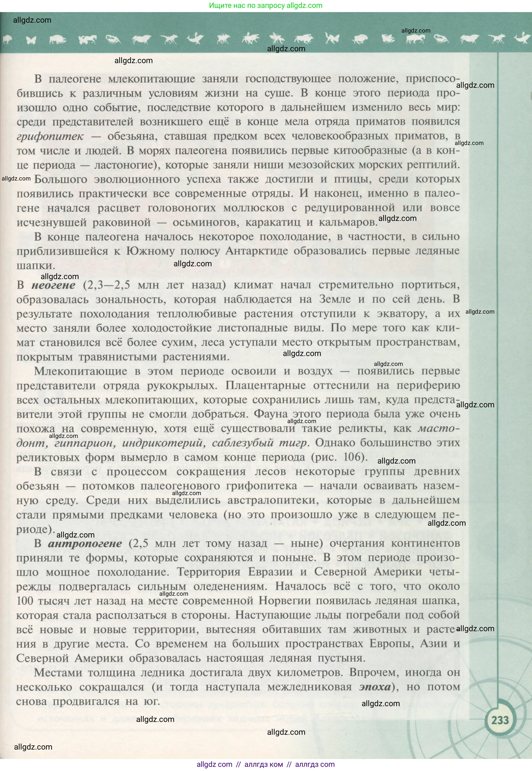 Биология, 11 класс Учебник, авторы: Пасечник Владимир Васильевич, Каменский Андрей Александрович, Рубцов Александр Михайлович, Швецов Глеб Геннадьевич, Гапонюк Зоя Георгиевна, издательство Просвещение, Москва, 2018, страница 233