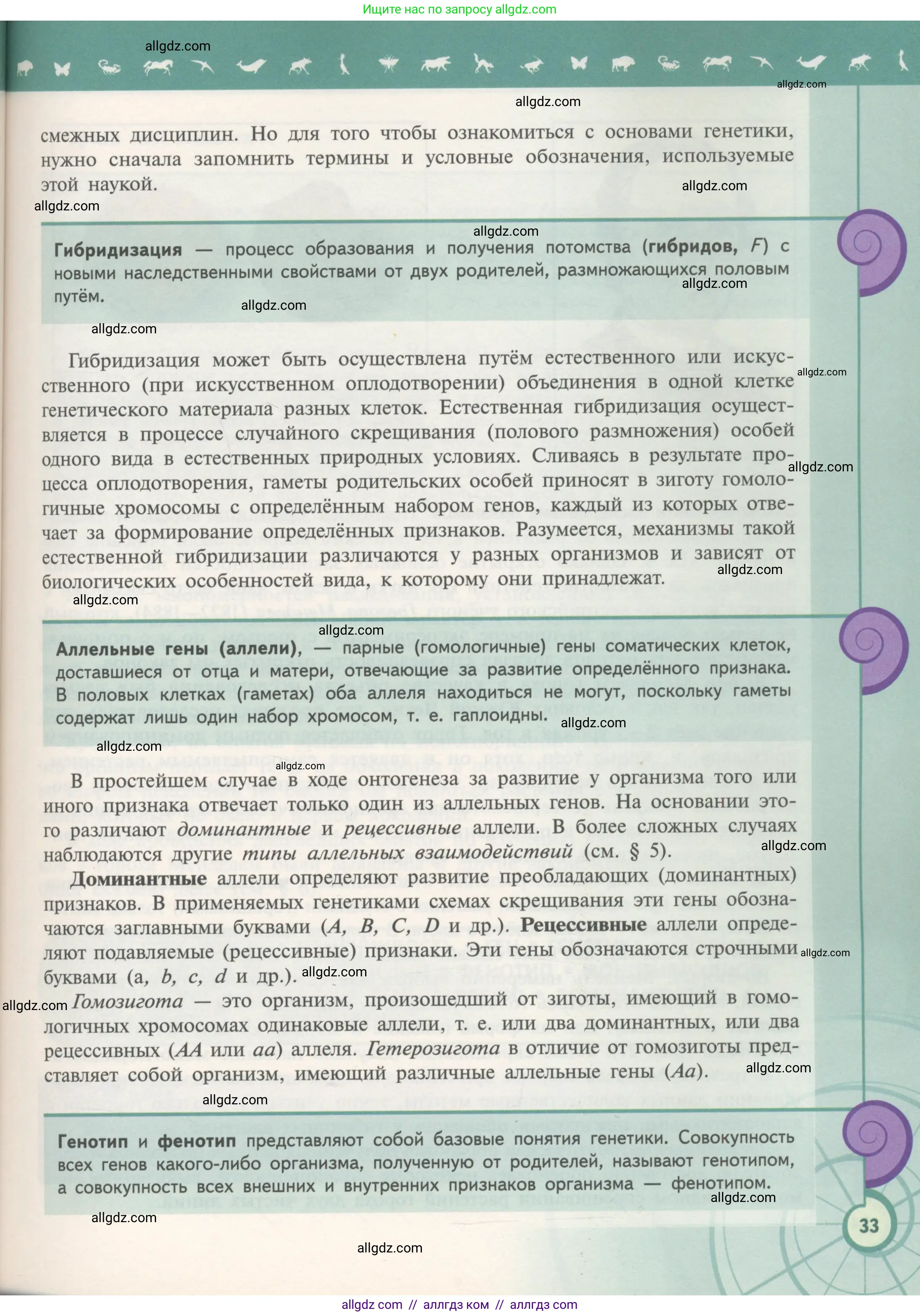 Биология, 11 класс Учебник, авторы: Пасечник Владимир Васильевич, Каменский Андрей Александрович, Рубцов Александр Михайлович, Швецов Глеб Геннадьевич, Гапонюк Зоя Георгиевна, издательство Просвещение, Москва, 2018, страница 33