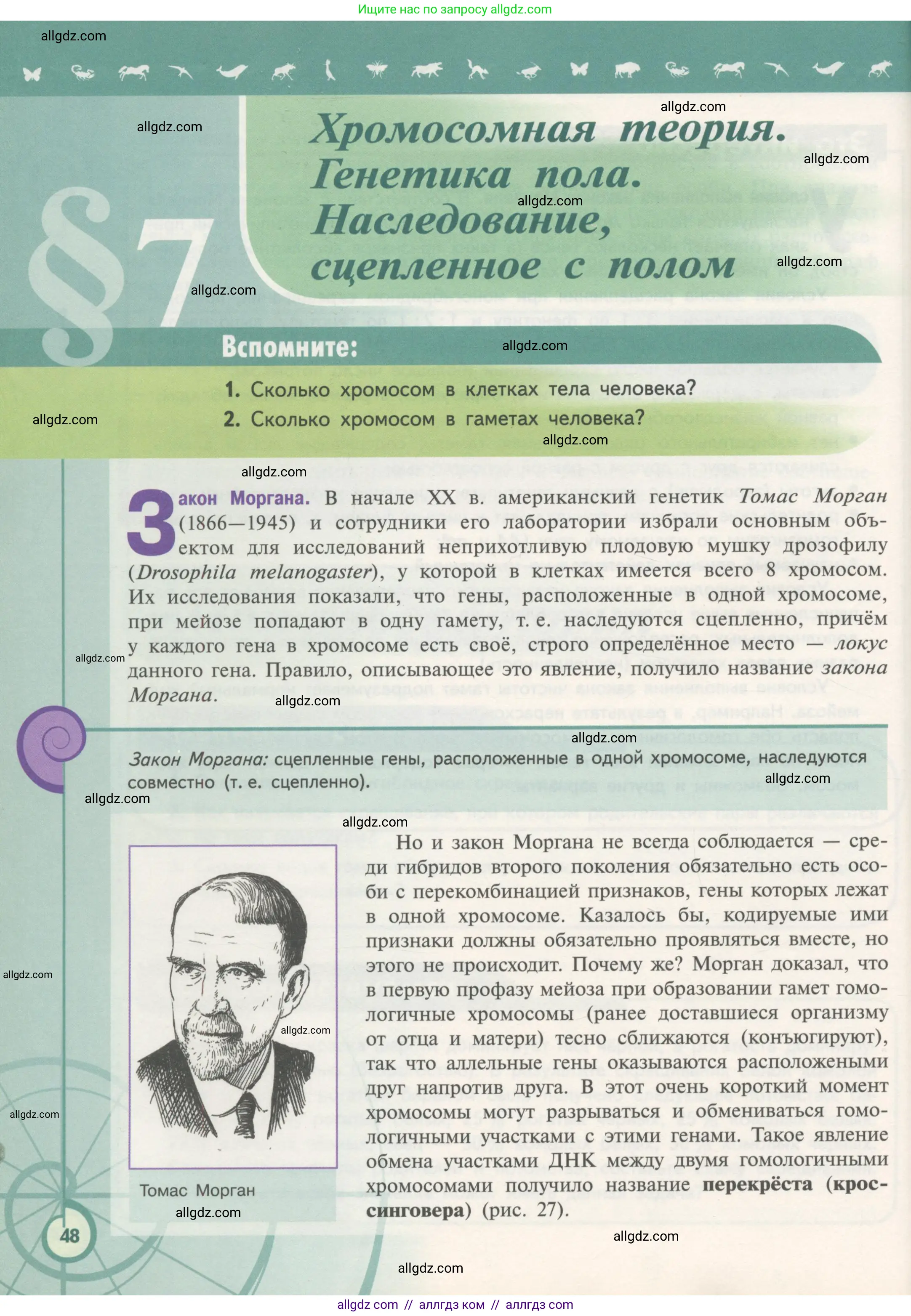 Биология, 11 класс Учебник, авторы: Пасечник Владимир Васильевич, Каменский Андрей Александрович, Рубцов Александр Михайлович, Швецов Глеб Геннадьевич, Гапонюк Зоя Георгиевна, издательство Просвещение, Москва, 2018, страница 48