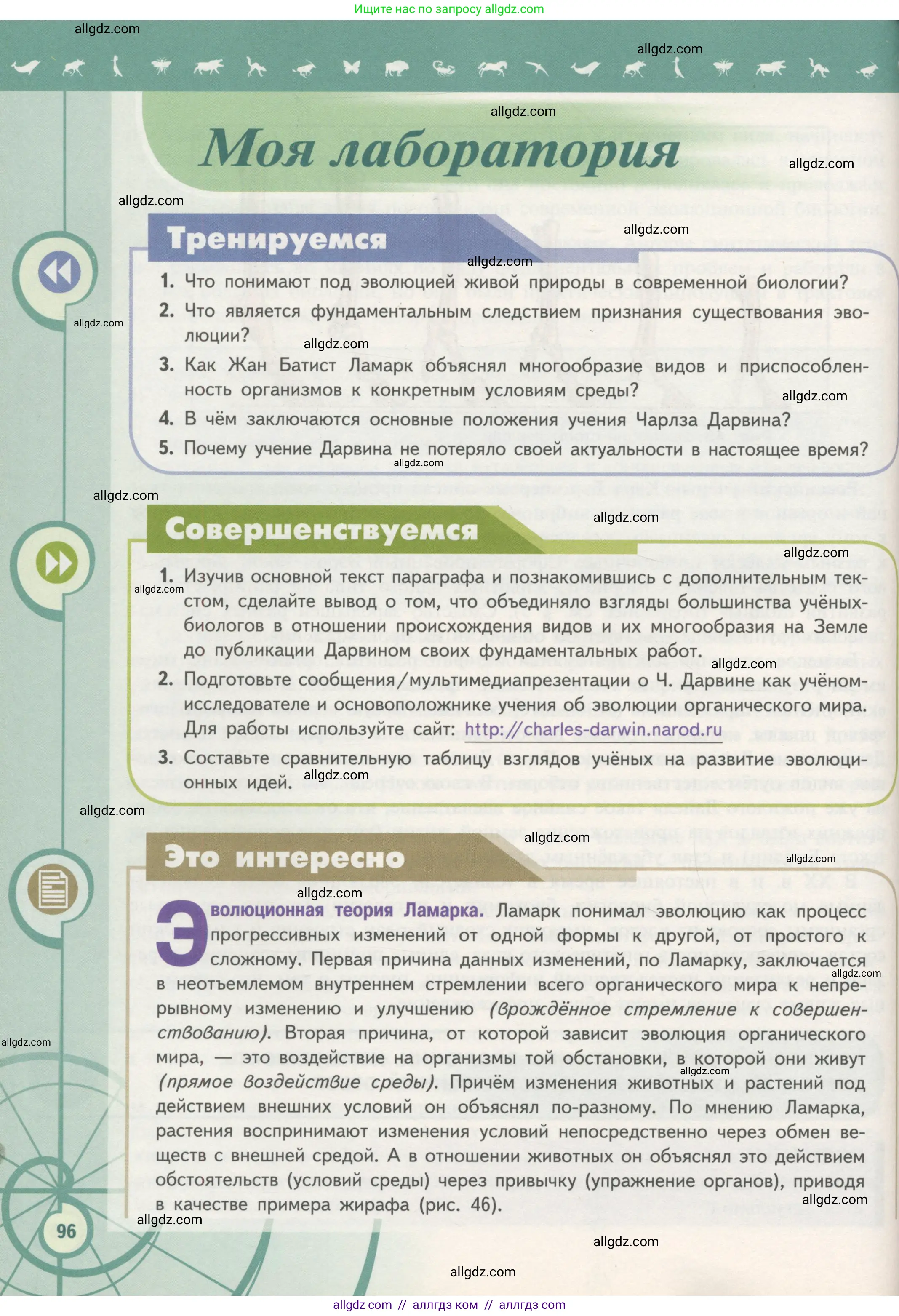 Биология, 11 класс Учебник, авторы: Пасечник Владимир Васильевич, Каменский Андрей Александрович, Рубцов Александр Михайлович, Швецов Глеб Геннадьевич, Гапонюк Зоя Георгиевна, издательство Просвещение, Москва, 2018, страница 96